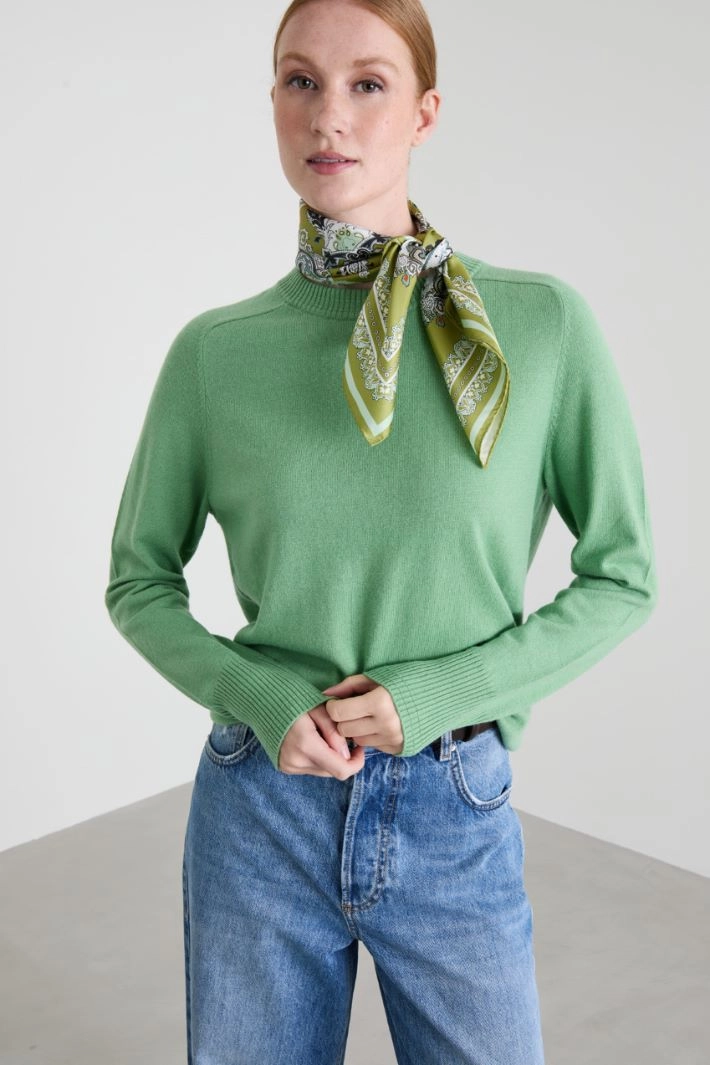 Silk twill scarf - GREEN