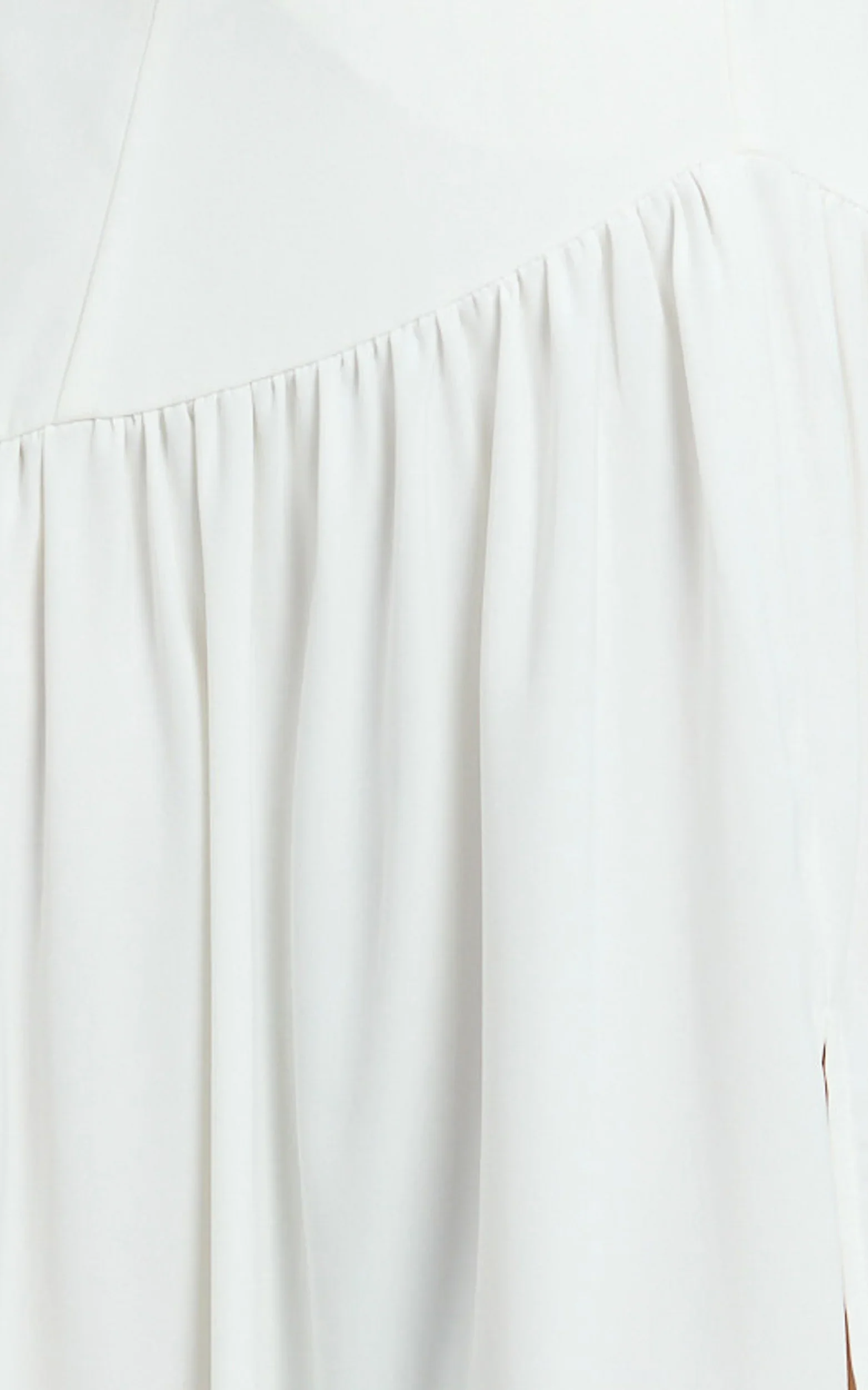 Nadiane Maxi Dress - Strapless Asymmetric Drop Waist Dress in Off White