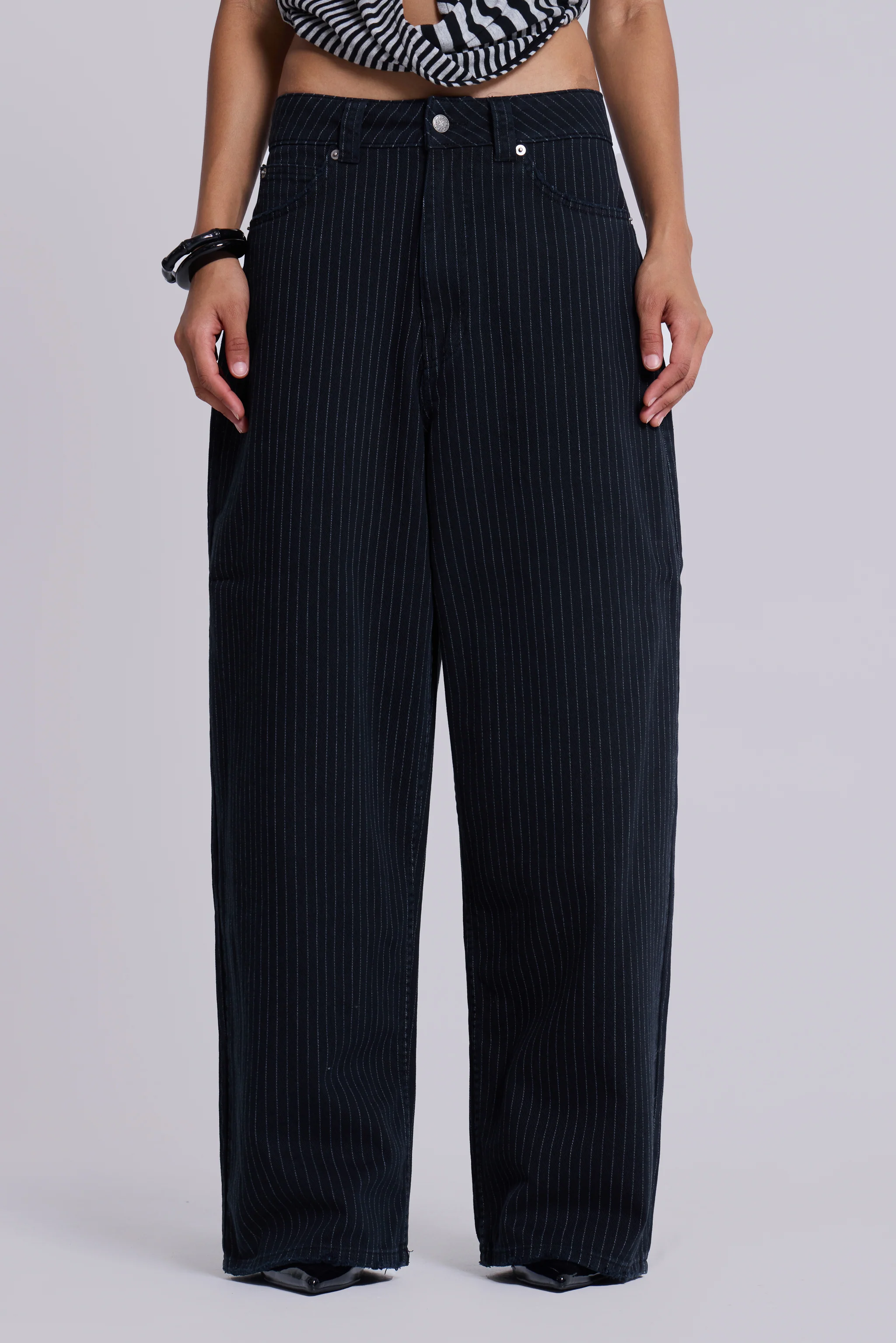 Black Pinstripe XL Colossus Jeans
