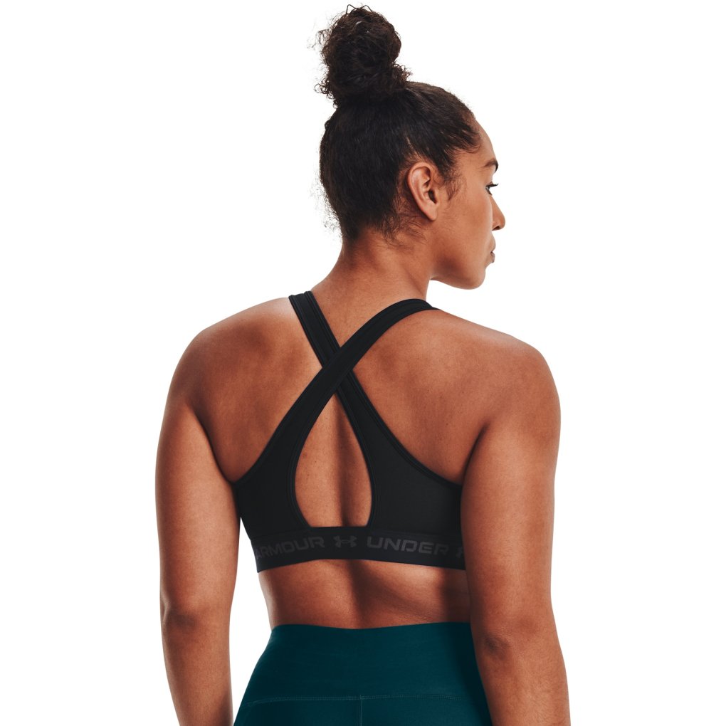 Under Armour Armour® Mid Crossback Sports Bra Women - Black/Black/Jet Gray