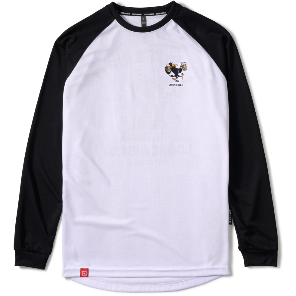 Loose Riders Grip It! Long Sleeve Jersey Men - Drinky Crow White