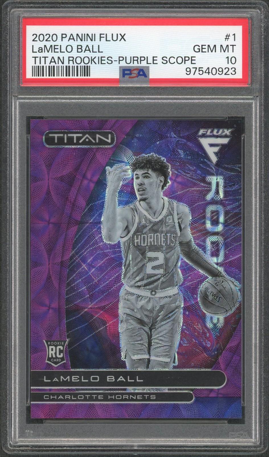 2020 Flux LaMelo Ball Purple Scope Titan /38 PSA 10