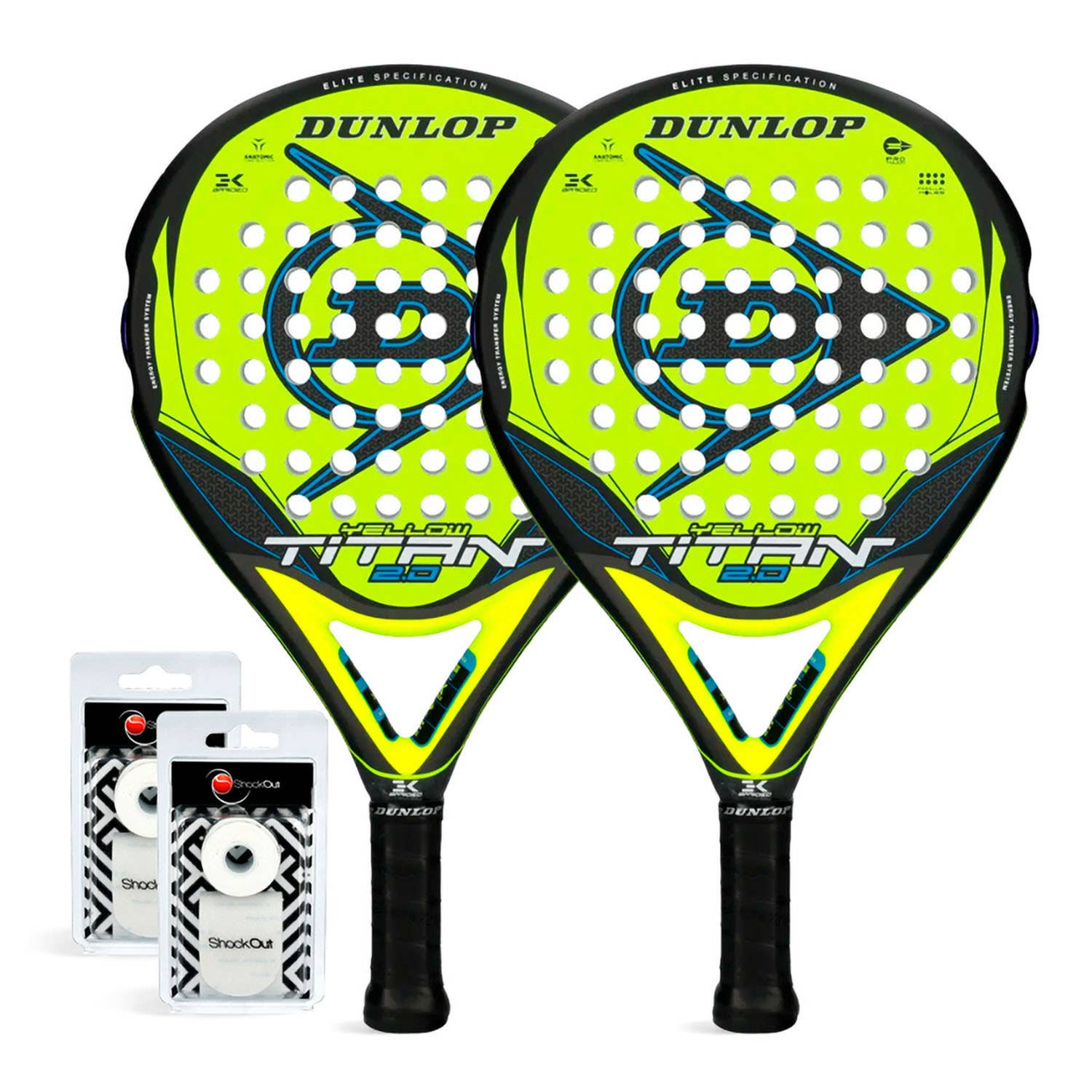 DUNLOP TITAN 2.0 DUO PACK YELLOW YELLOW BLUE