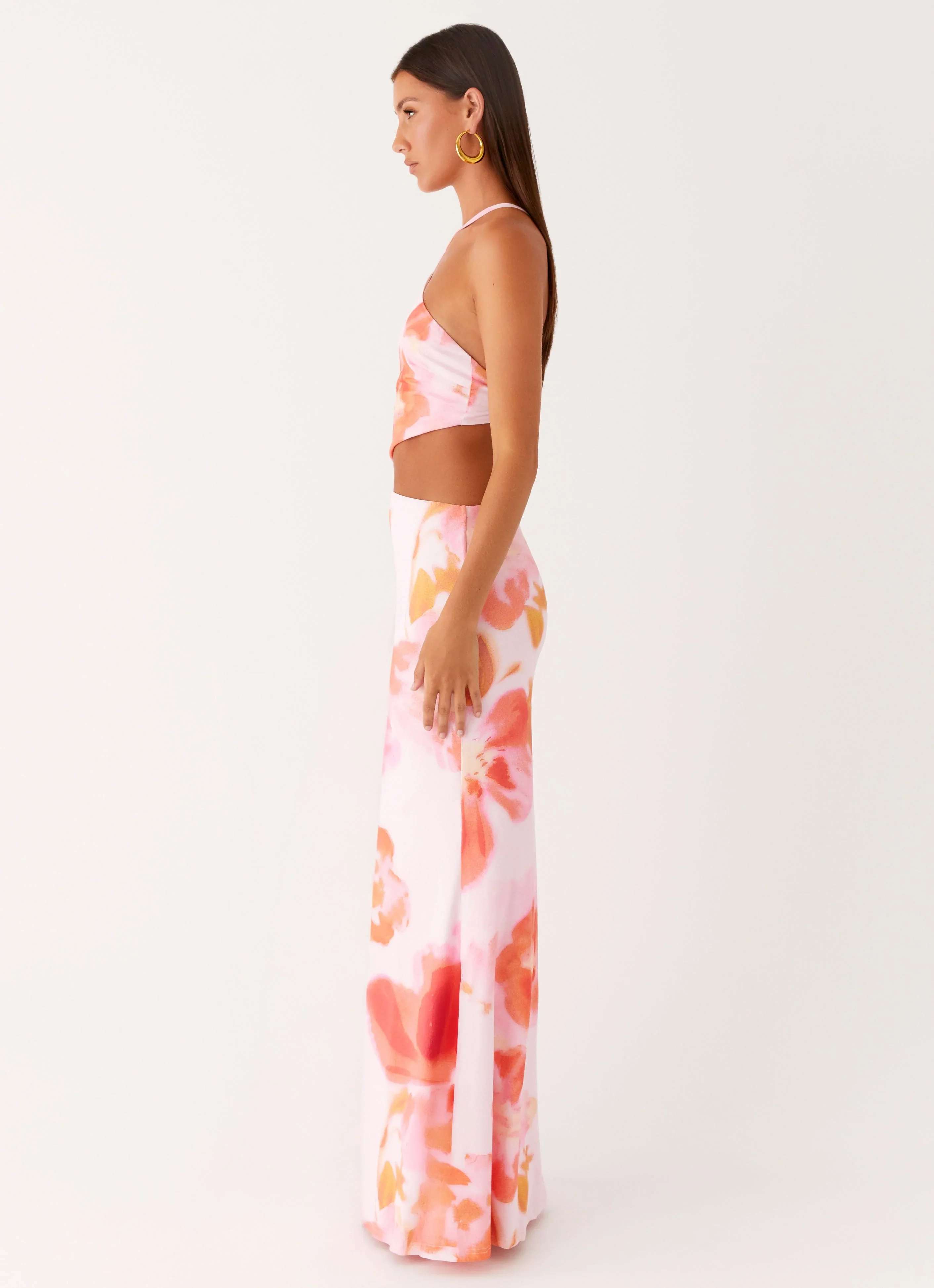 Riano Cut Out Maxi Dress - Blushing Blossom