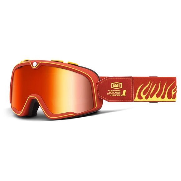 Motorcycle glasses 100% BARSTOW - DEATH SPRAY - IRIDIUM RED SCREEN - Red / YellowRef : CE1254 / 50000-00011
