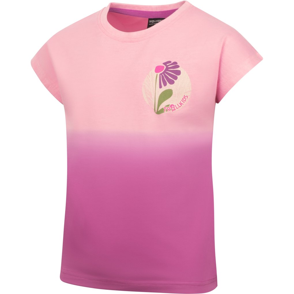 Trollkids Yttersand Beach T-Shirt Girls - Candy Pink/Fresh Berry