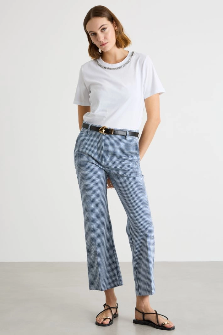 Rhinestone T-shirt - WHITE