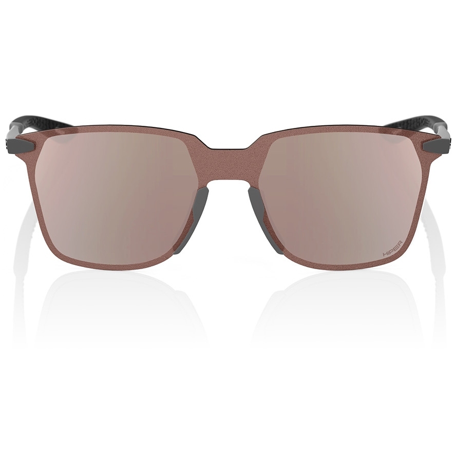 100% Legere Square Glasses - Soft Tact Black - HiPER Crimson Silver Mirror