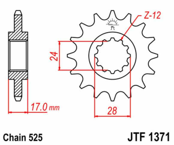 JT. Standard steel 1371 - 525Ref: Jtc01358A / 1077238002