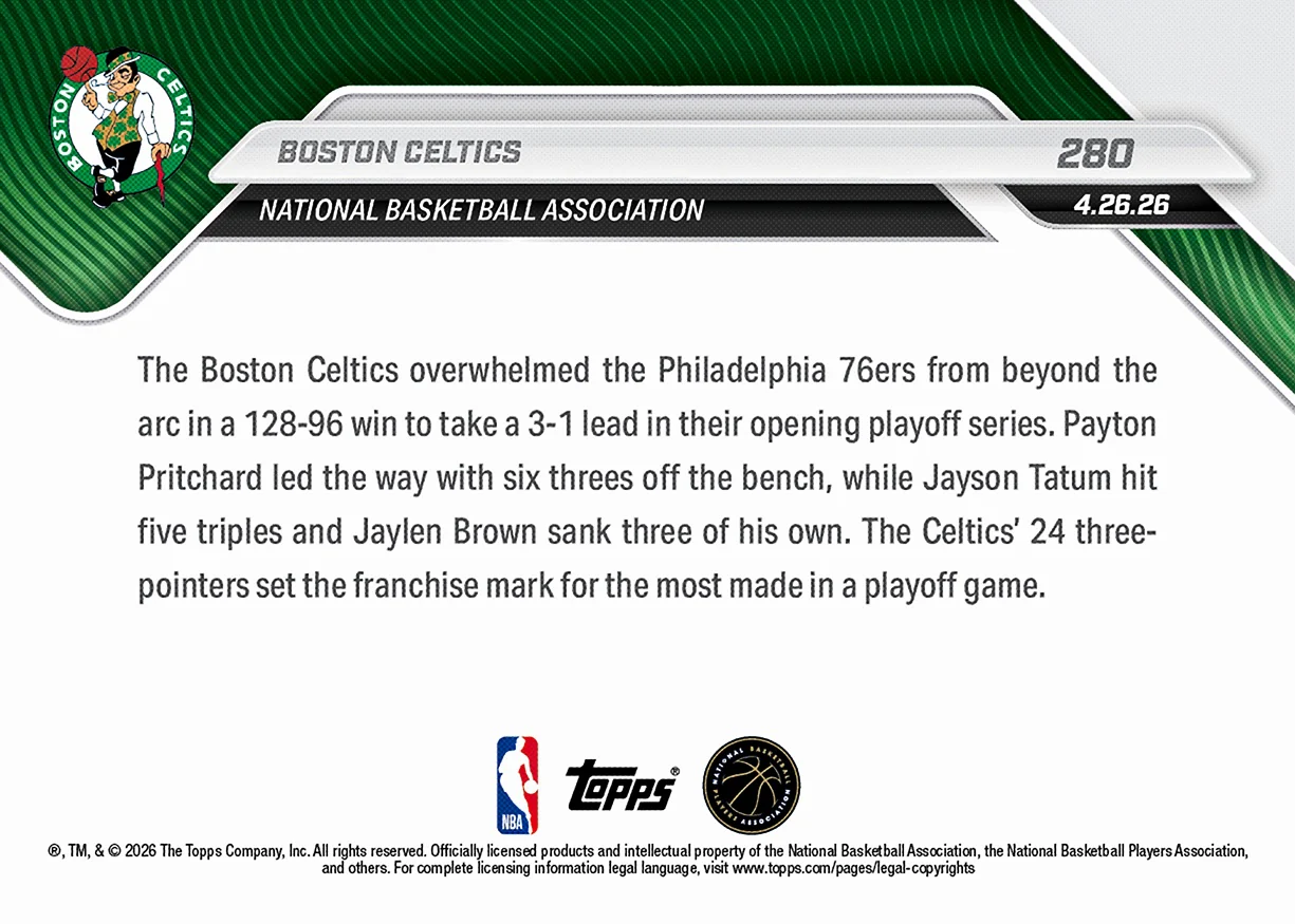 Boston Celtics - 2025-26 NBA Topps NOW® - Card 280