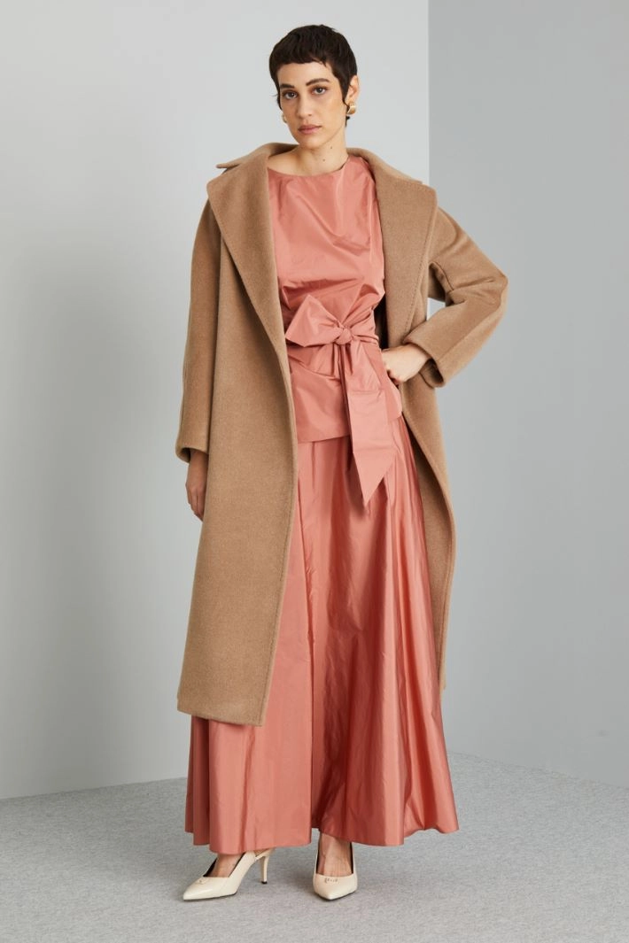 Flared flounced skirt - POWDER PINK