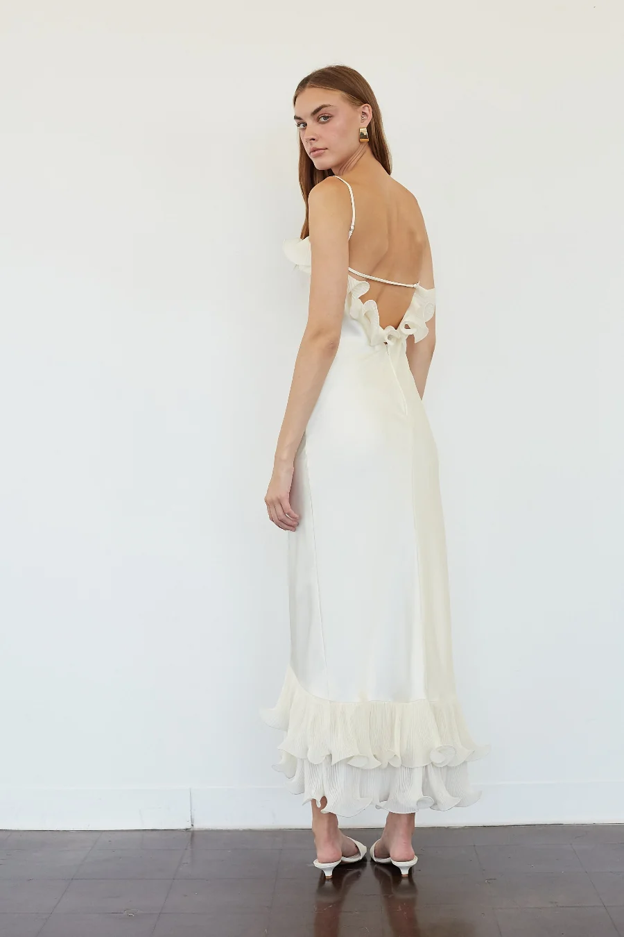 Melanie Ruffle Midi Dress