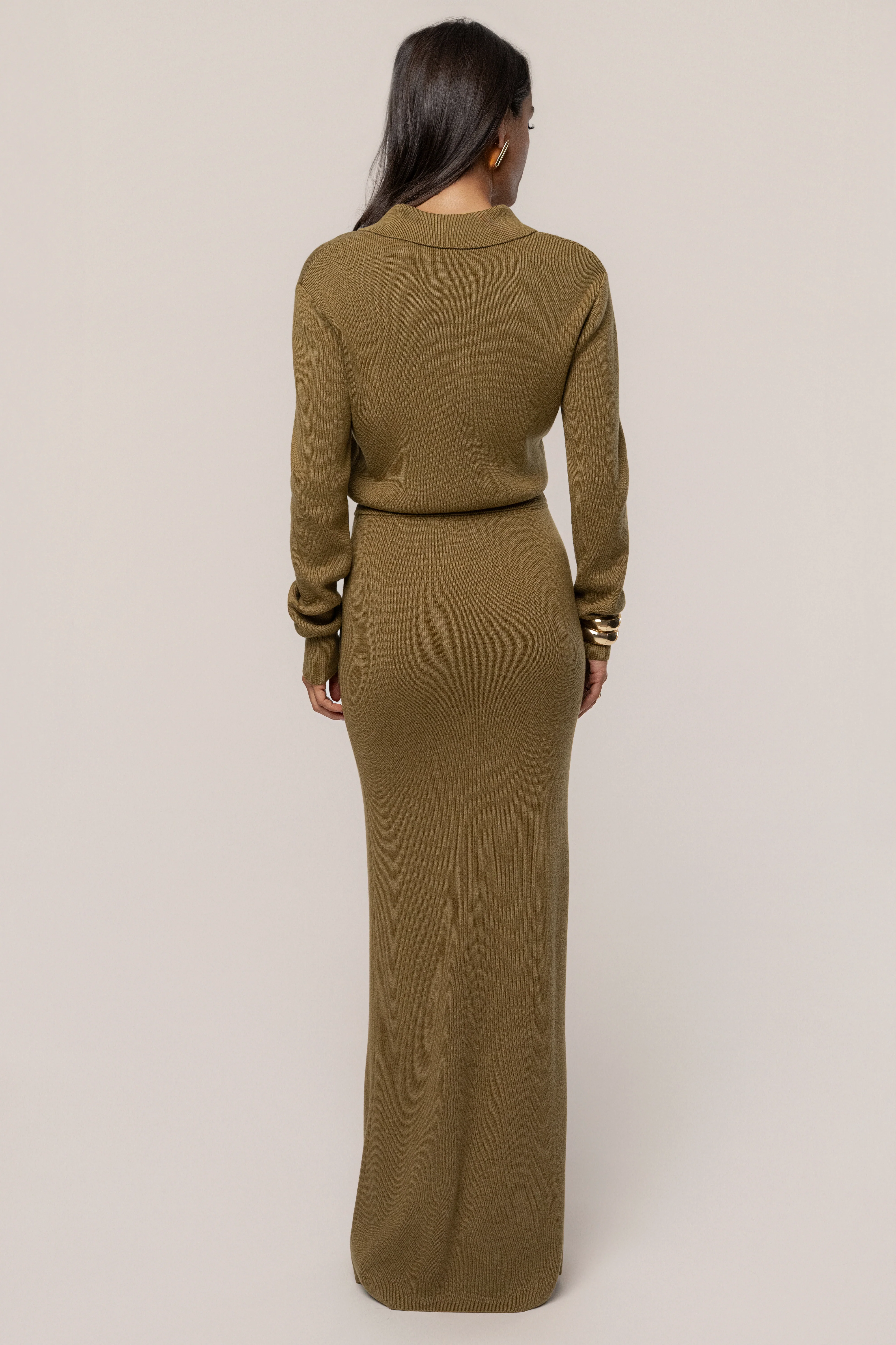 Olive Fall Bliss Maxi Skirt