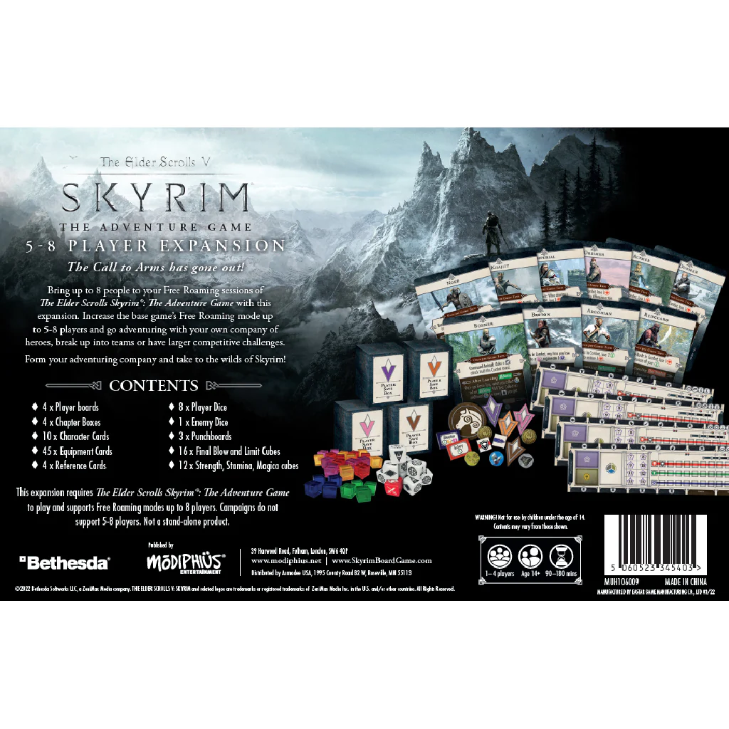 The Elder Scrolls: Skyrim  - Adventure Board Game 5-8 Player expansion