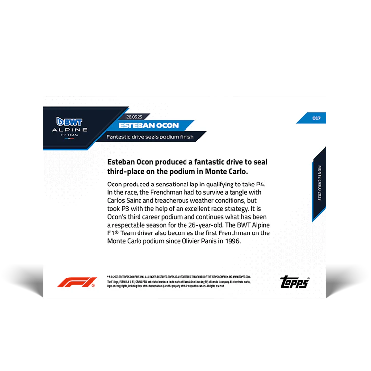 Topps UK - Fantastic drive seals podium finish - F1 TOPPS NOW® Card #17