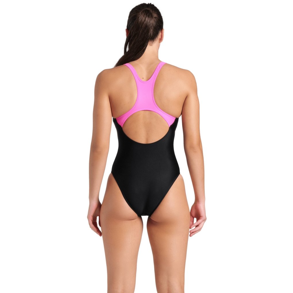 arena Feel Lights Control Pro Back Bra Swimsuit Women - Black/Shocking Pink