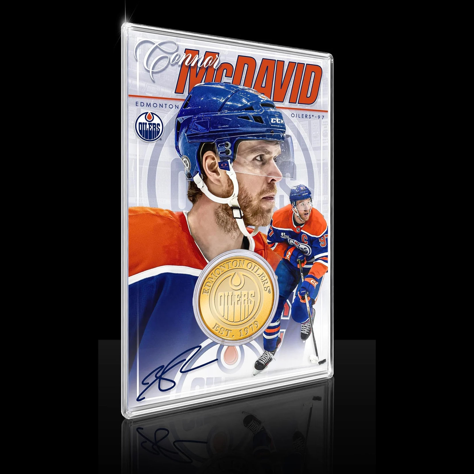 Connor McDavid Edmonton Oilers Acrylic Bronze Coin Holder