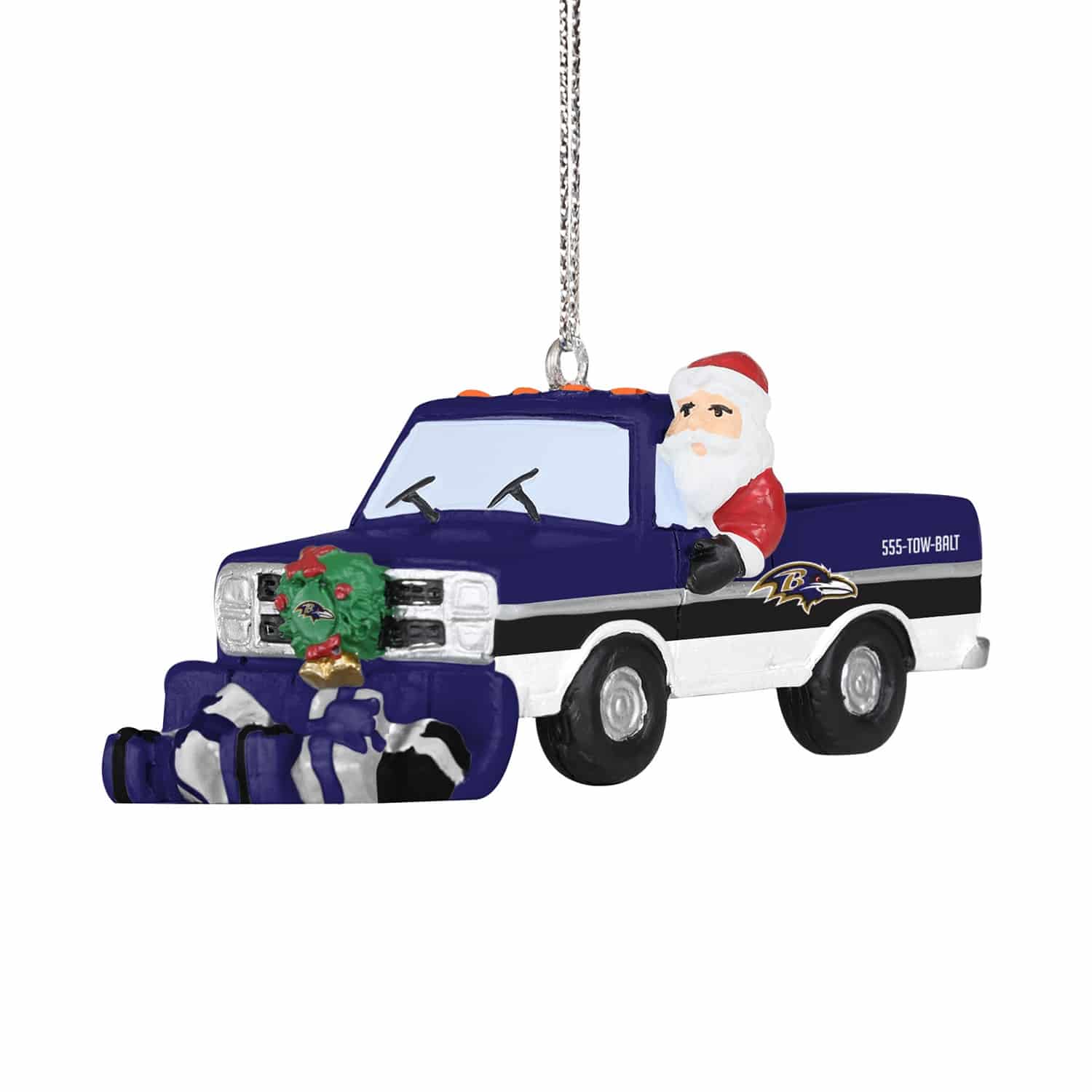 Baltimore Ravens NFL Snow Plow Truck Christmas Ornament