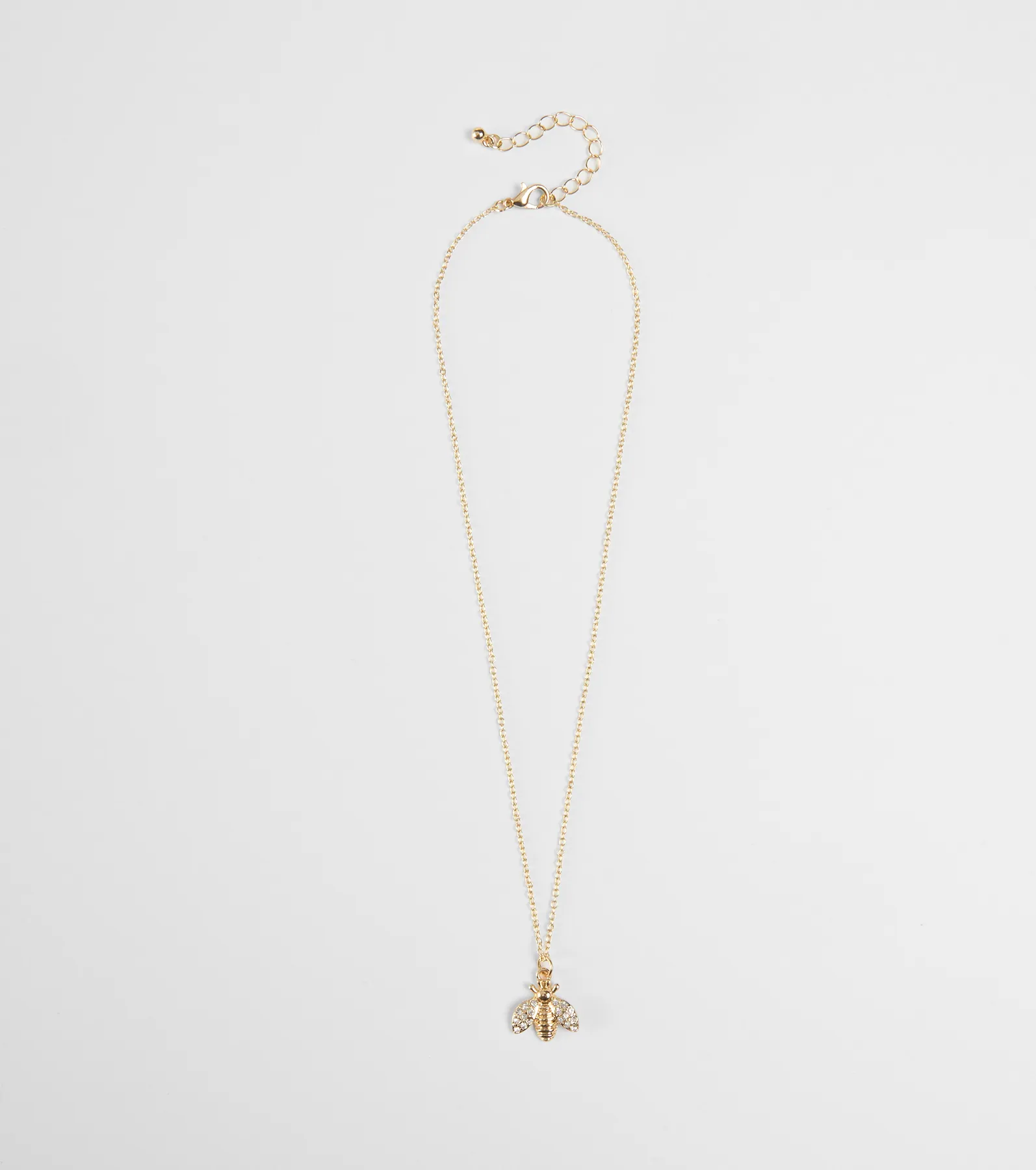 Cute Glamour Rhinestone Bee Charm Necklace