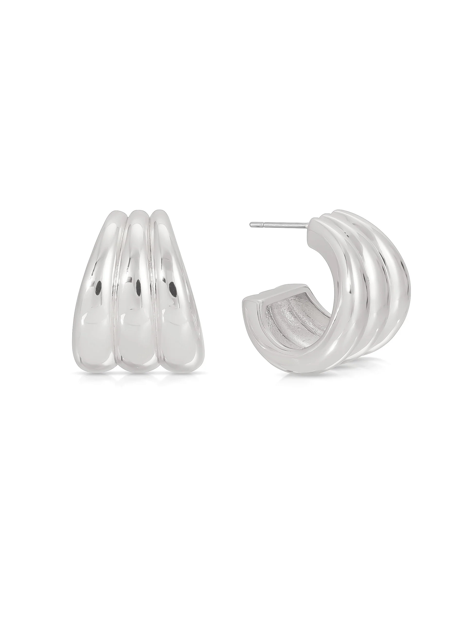 Triple Ribbed Hoops