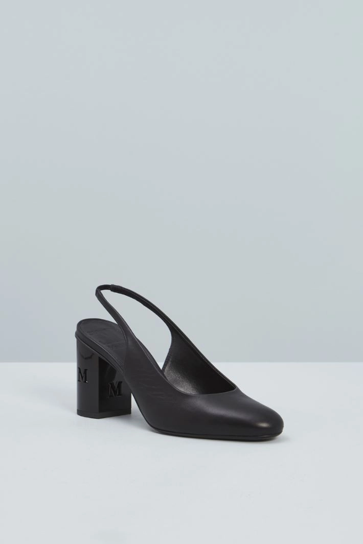 Slingbacks with chunky heel - BLACK