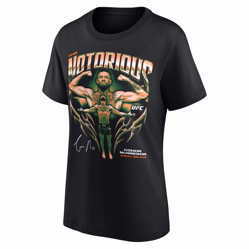 UFC Conor McGregor The Notorious Grunge T-Shirt - Black - Womens