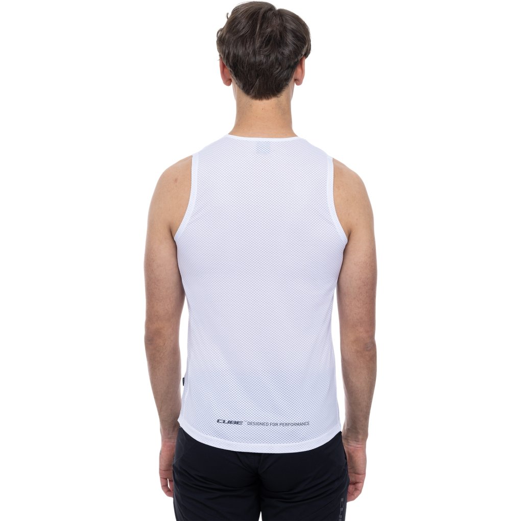 CUBE Sleeveless Mesh Baselayer Shirt Men - white