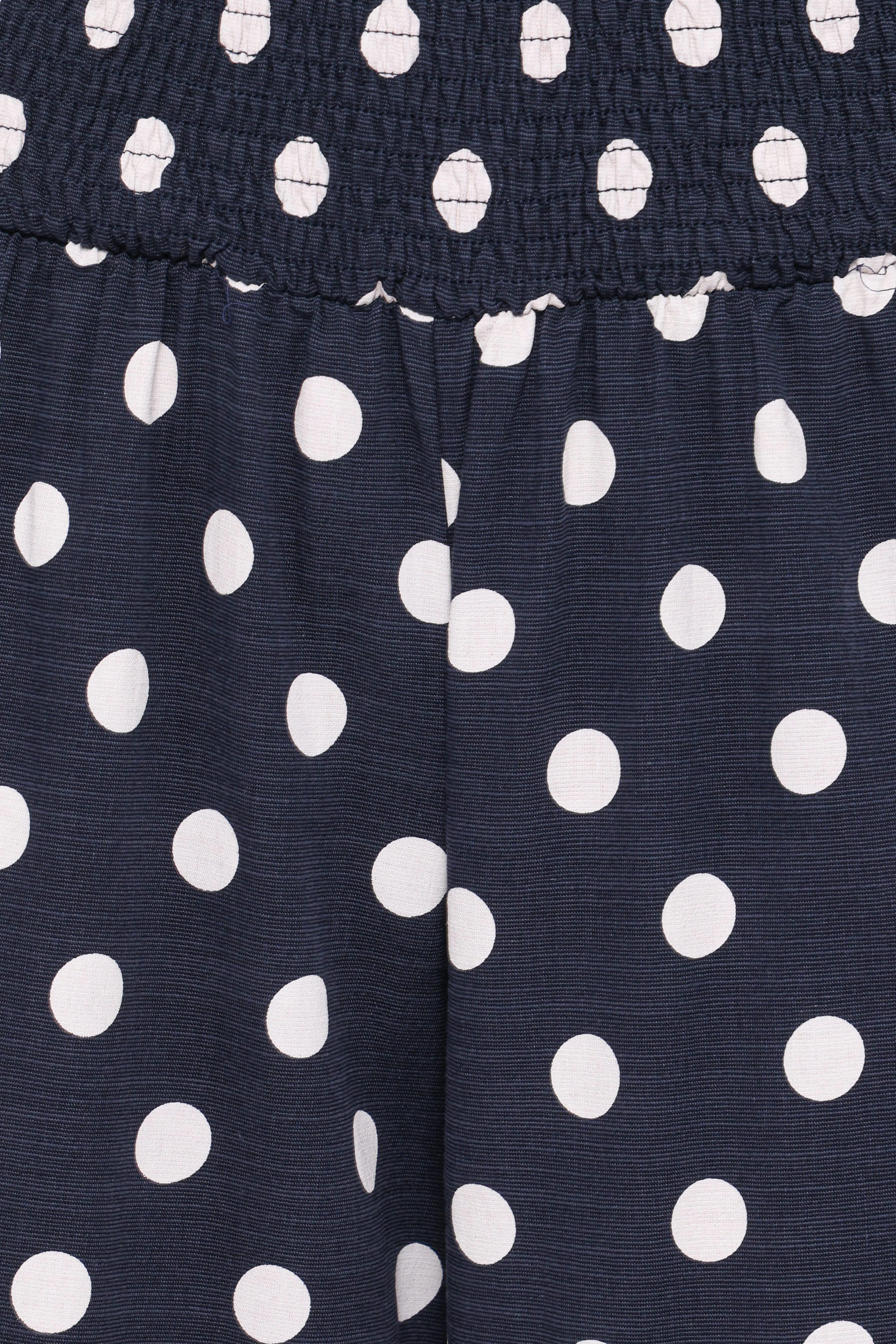 Jillian Smocked Pant Set - Navy Polka Dot