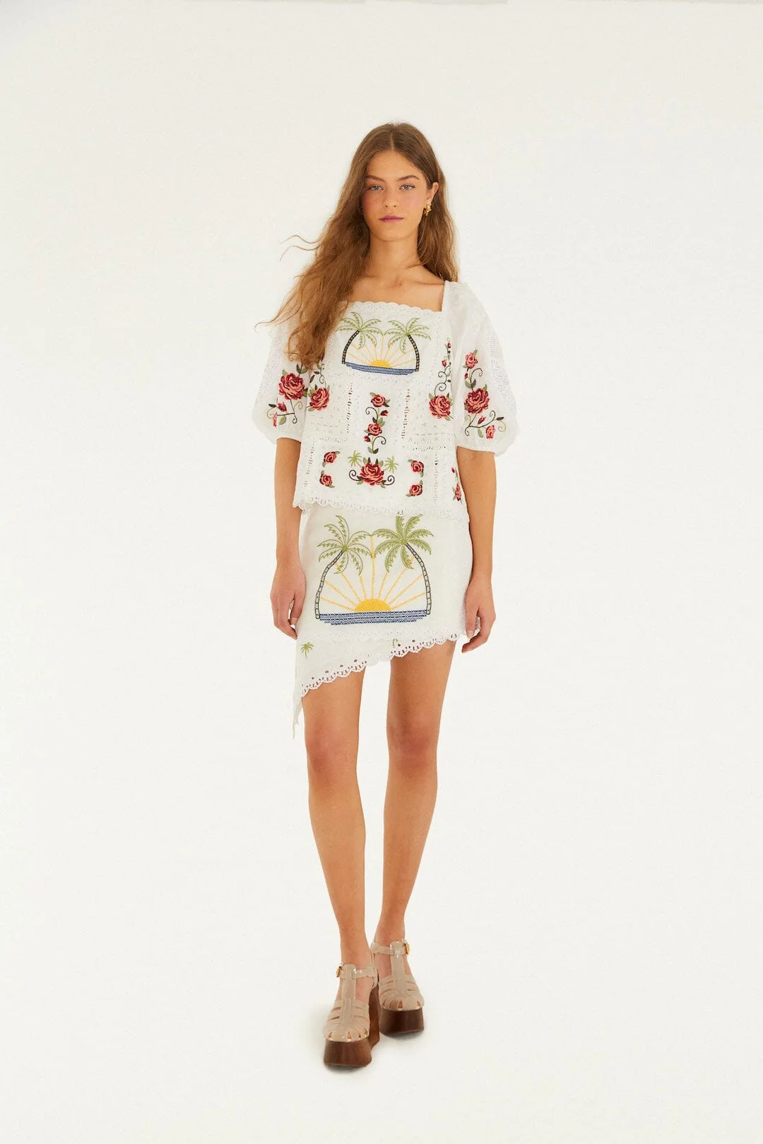 Off-White Tropi Scarf Embroidered Mini Skirt