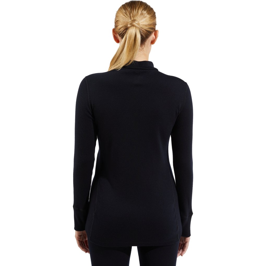 Odlo Natural Merino 260 Half-Zip Long-Sleeve Base Layer Top Women - black