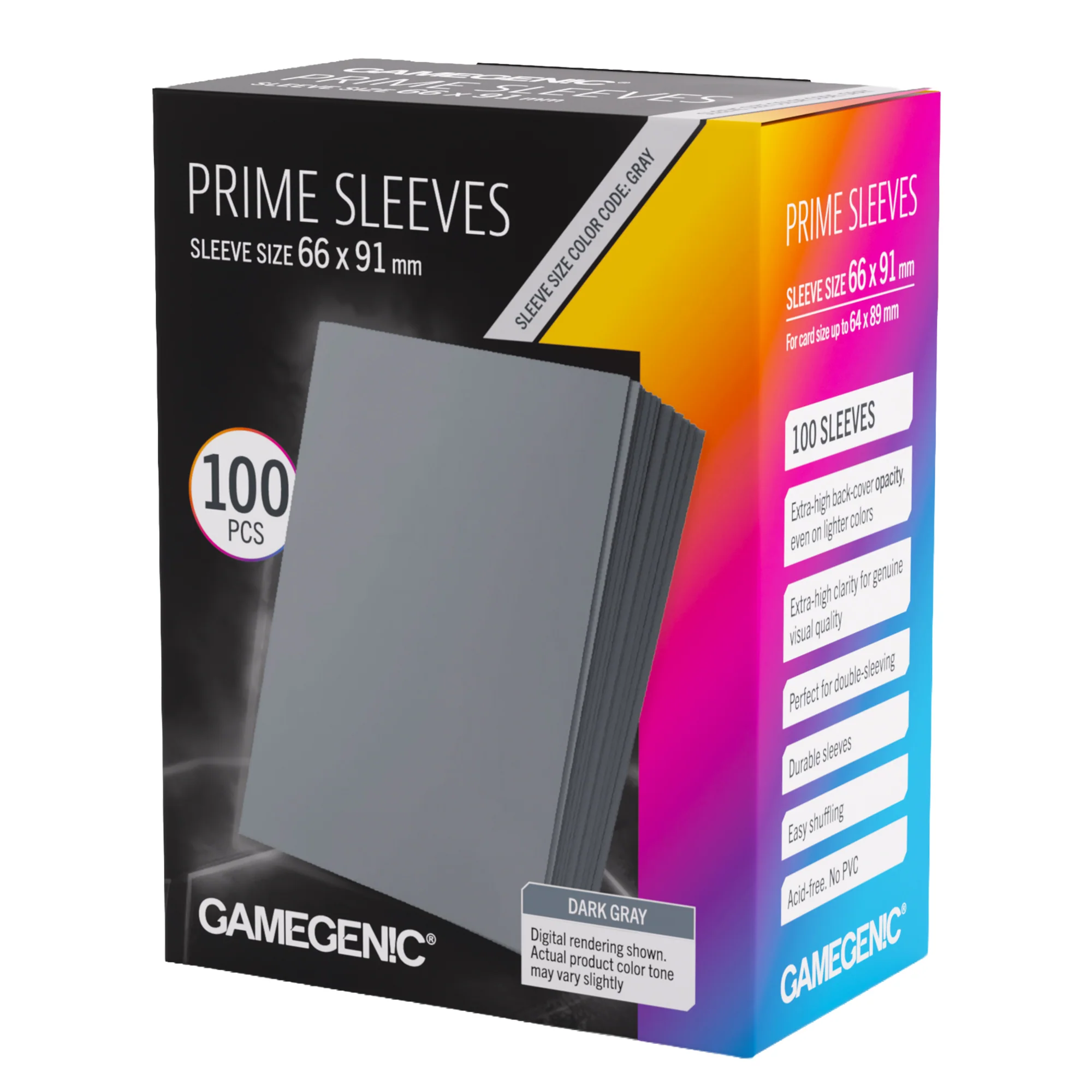 Prime Sleeves Dark Gray 66x91