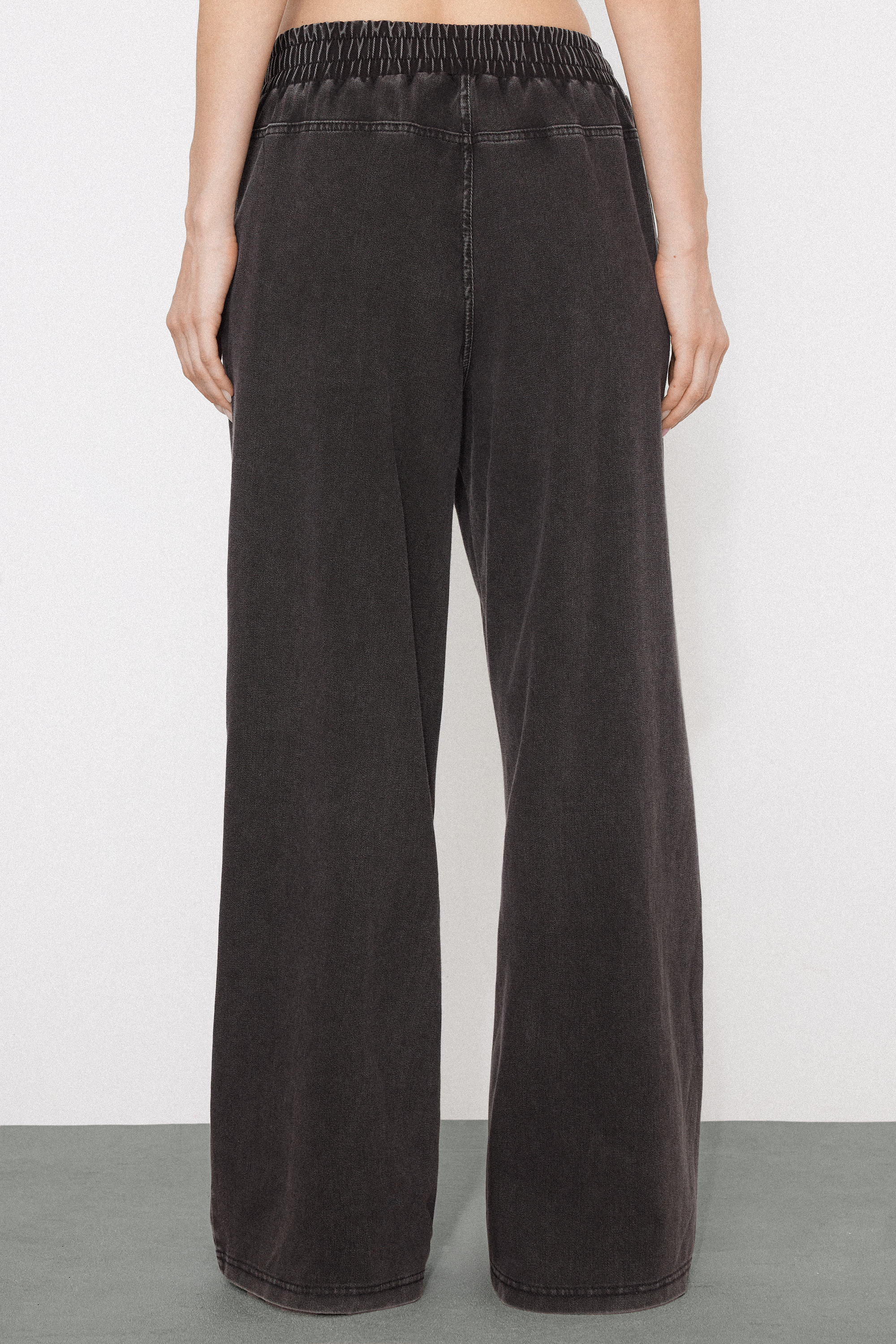Stretch Denim Palazzo Trousers