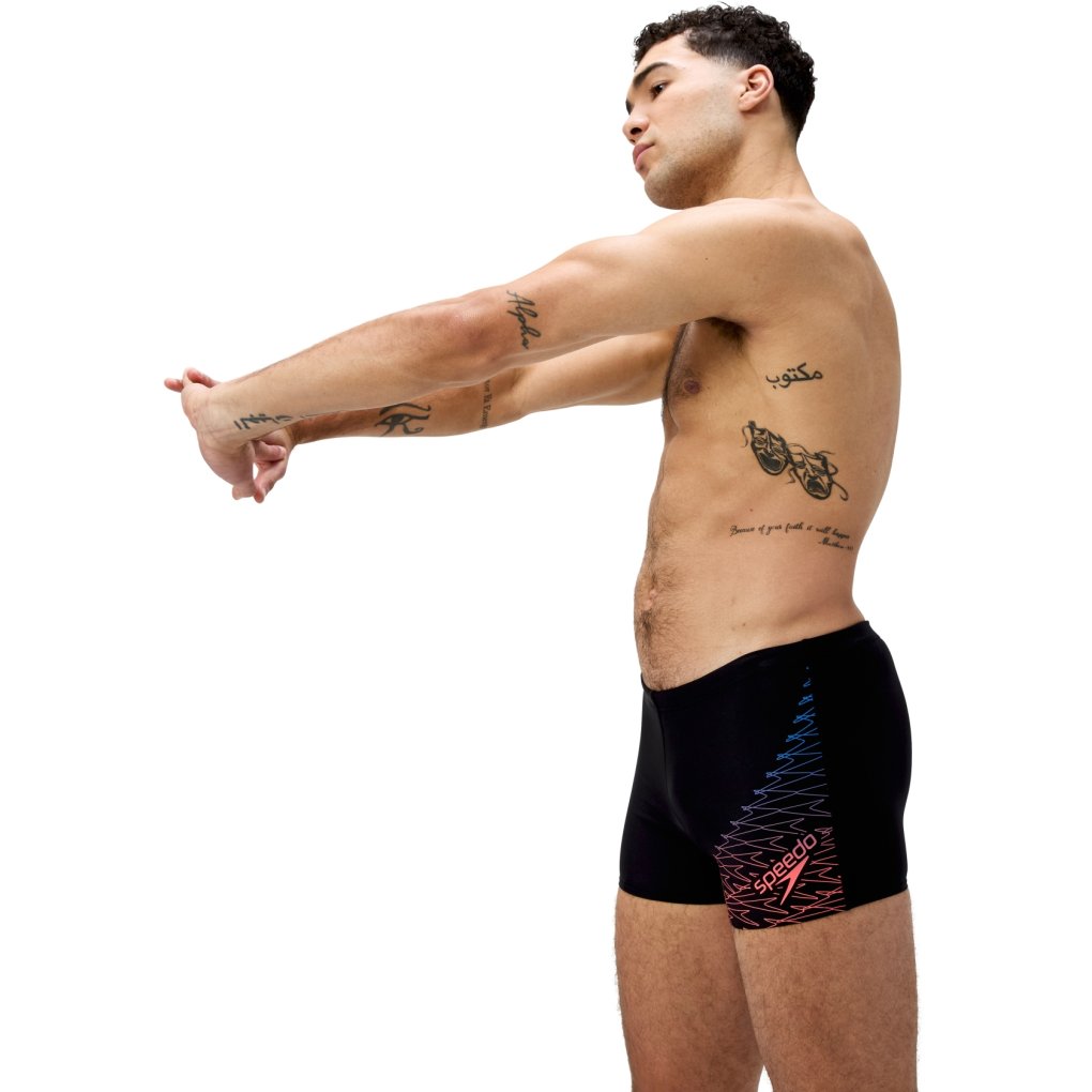 Speedo Medley Logo Aquashort Men - black/neon coral