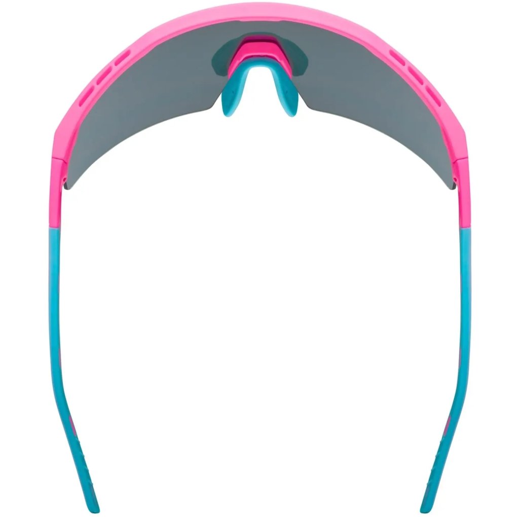 Uvex Flowline Cycling Glasses - pink matt/mirror blue