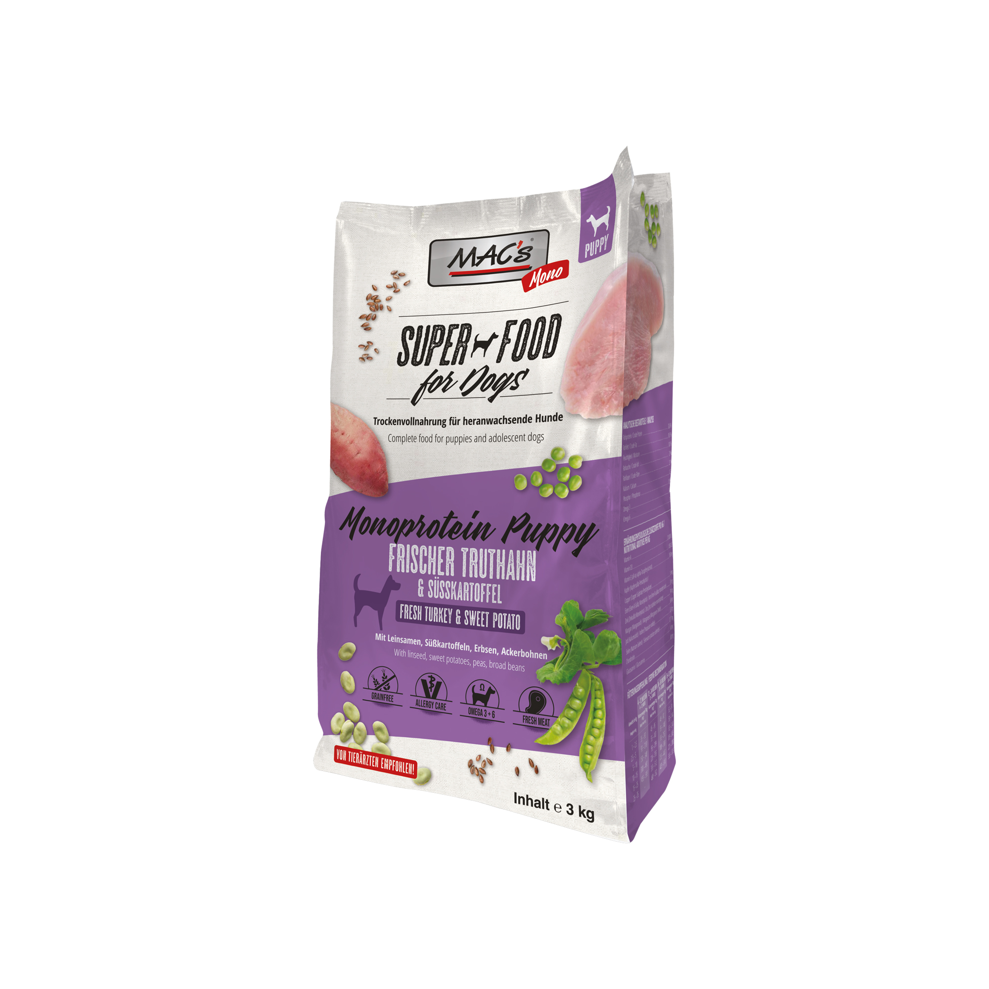 MAC's Monoprotein Puppy Dog Food - Turkey - 3 kg