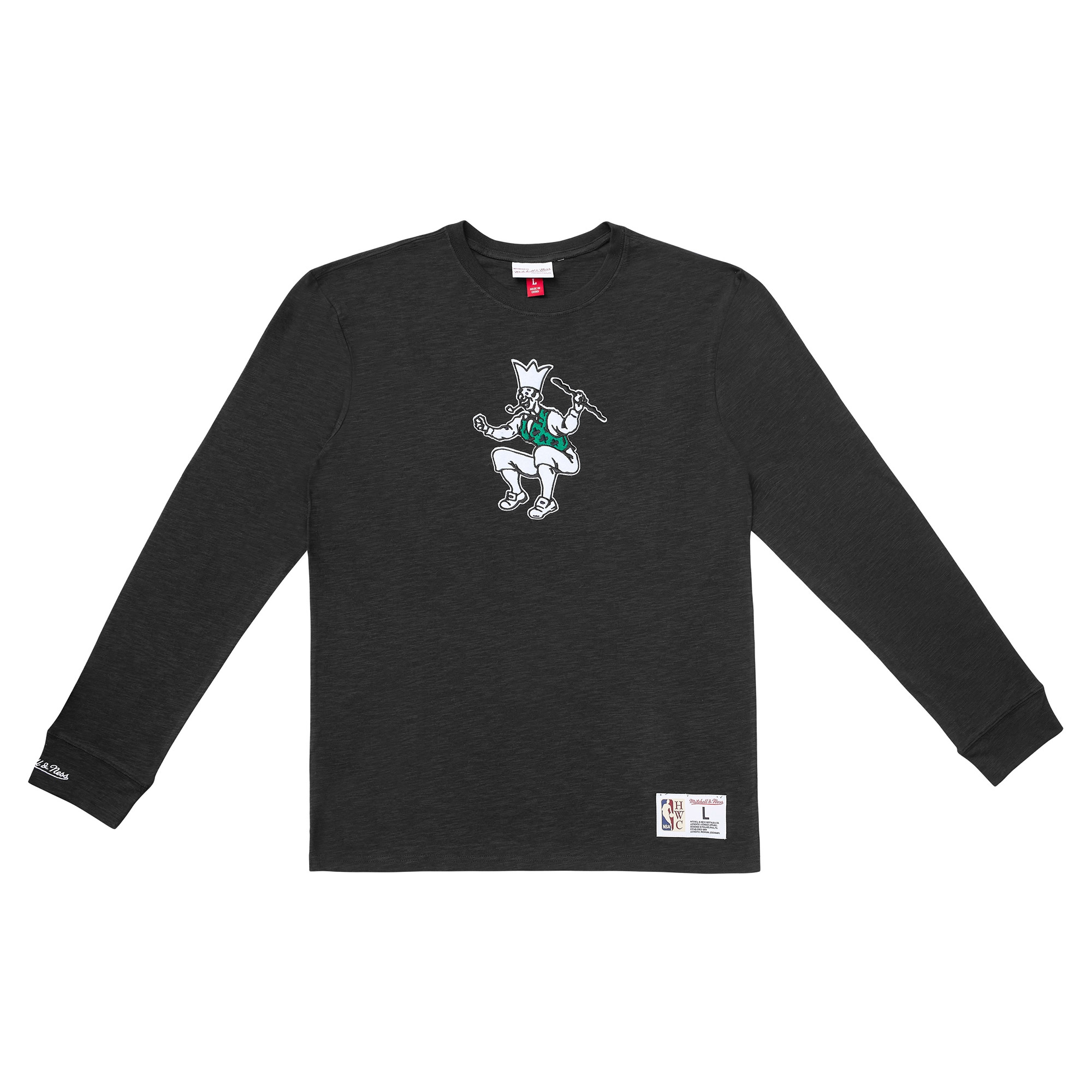 Boston Celtics Mitchell & Ness Legendary Slub NBA Long Sleeve Shirt Black