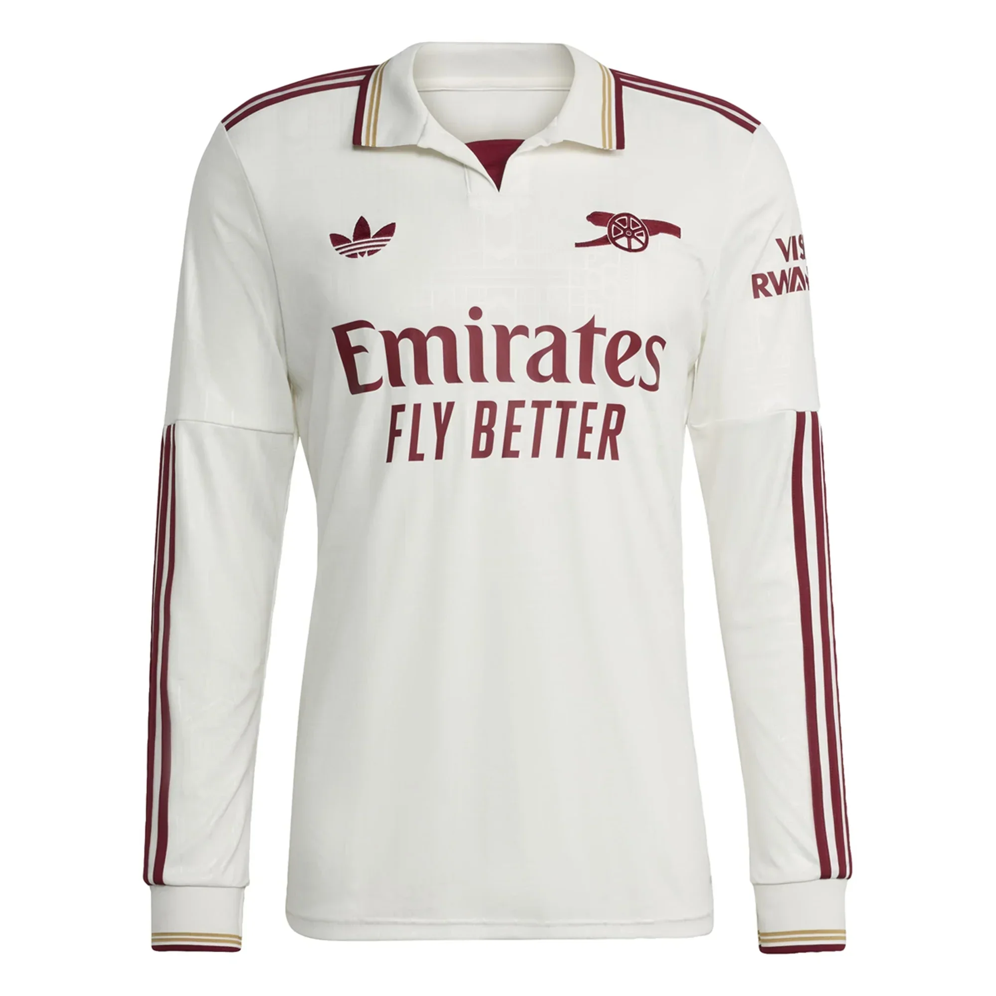 Arsenal Third Long Sleeve Jersey 25/26 (White/Burgundy)