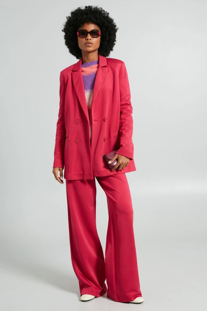 Diagonal-weave jersey blazer - FUCHSIA