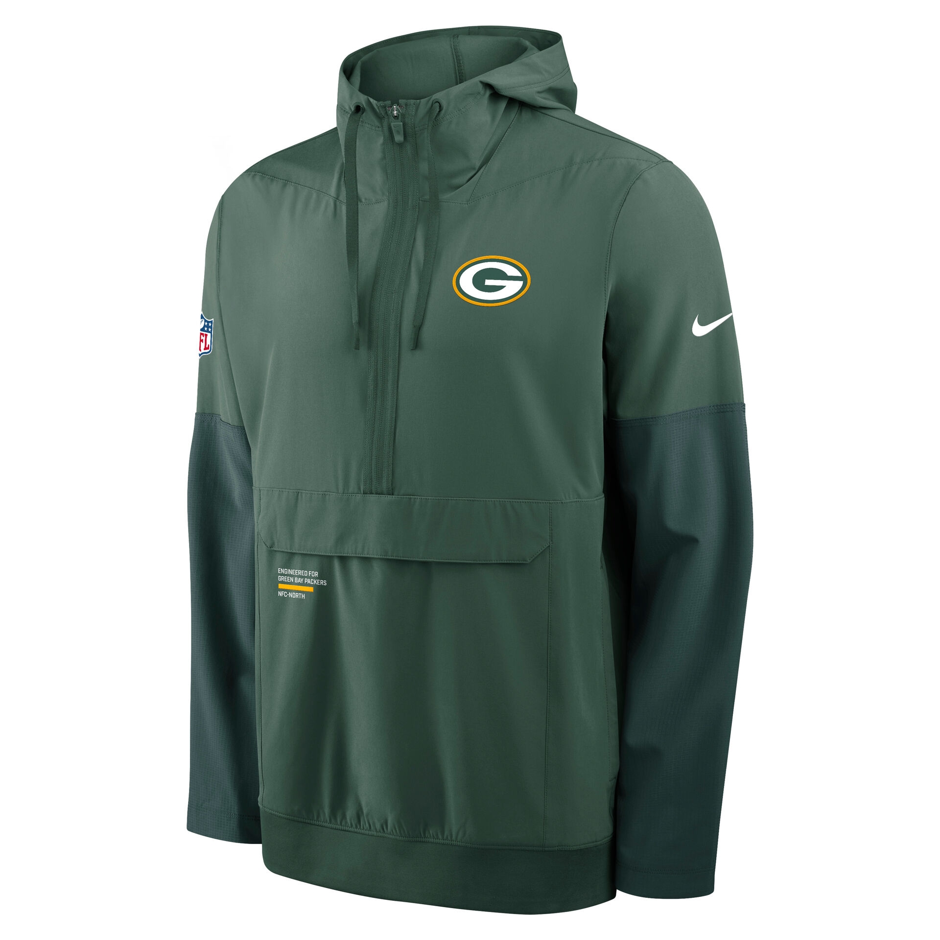 Green Bay Packers Nike Sideline Half-Zip Anorak NFL Jacke Green