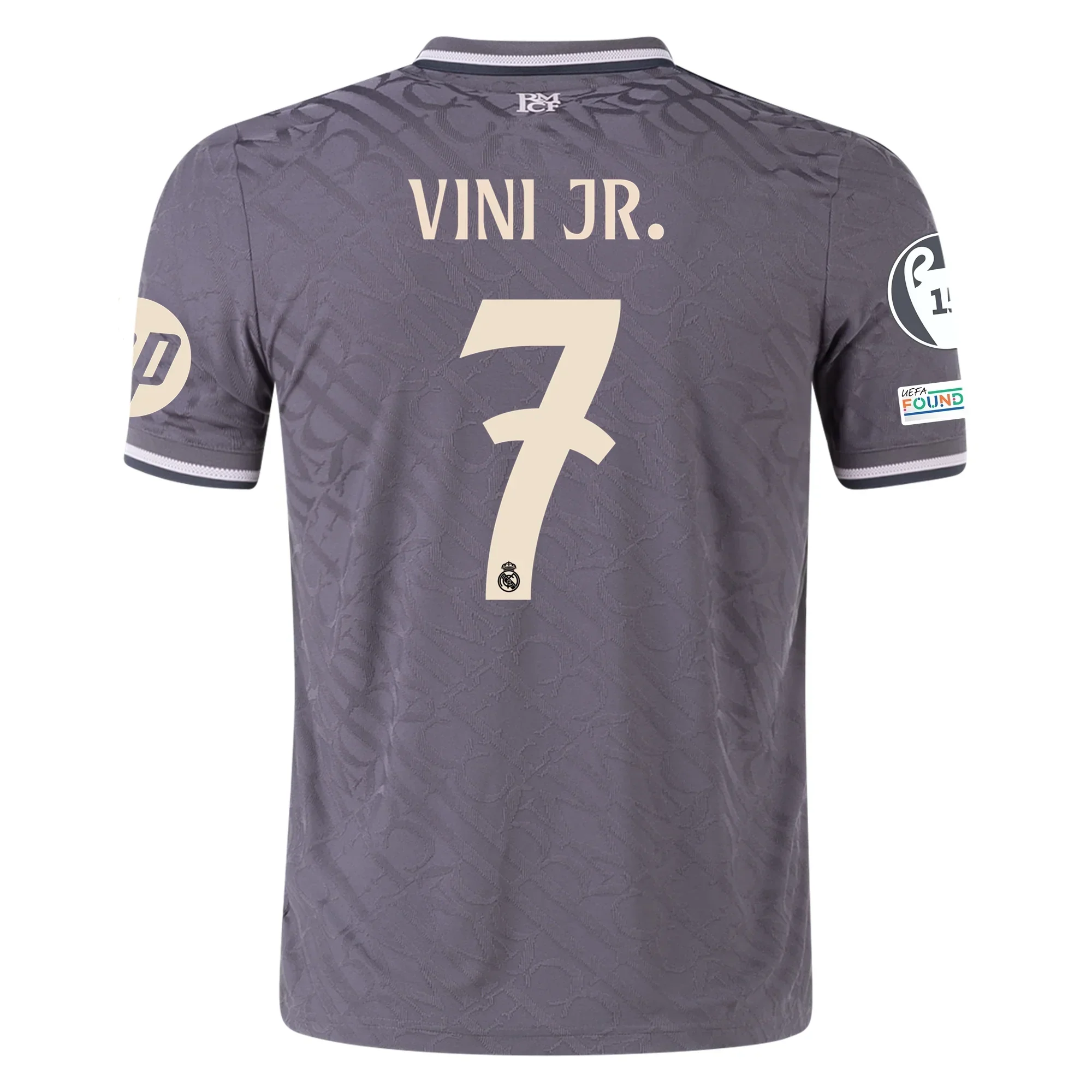 Real Madrid Authentic Vini Jr. Third Jersey w/ Champions League Patches 24/25 (Charcoal)