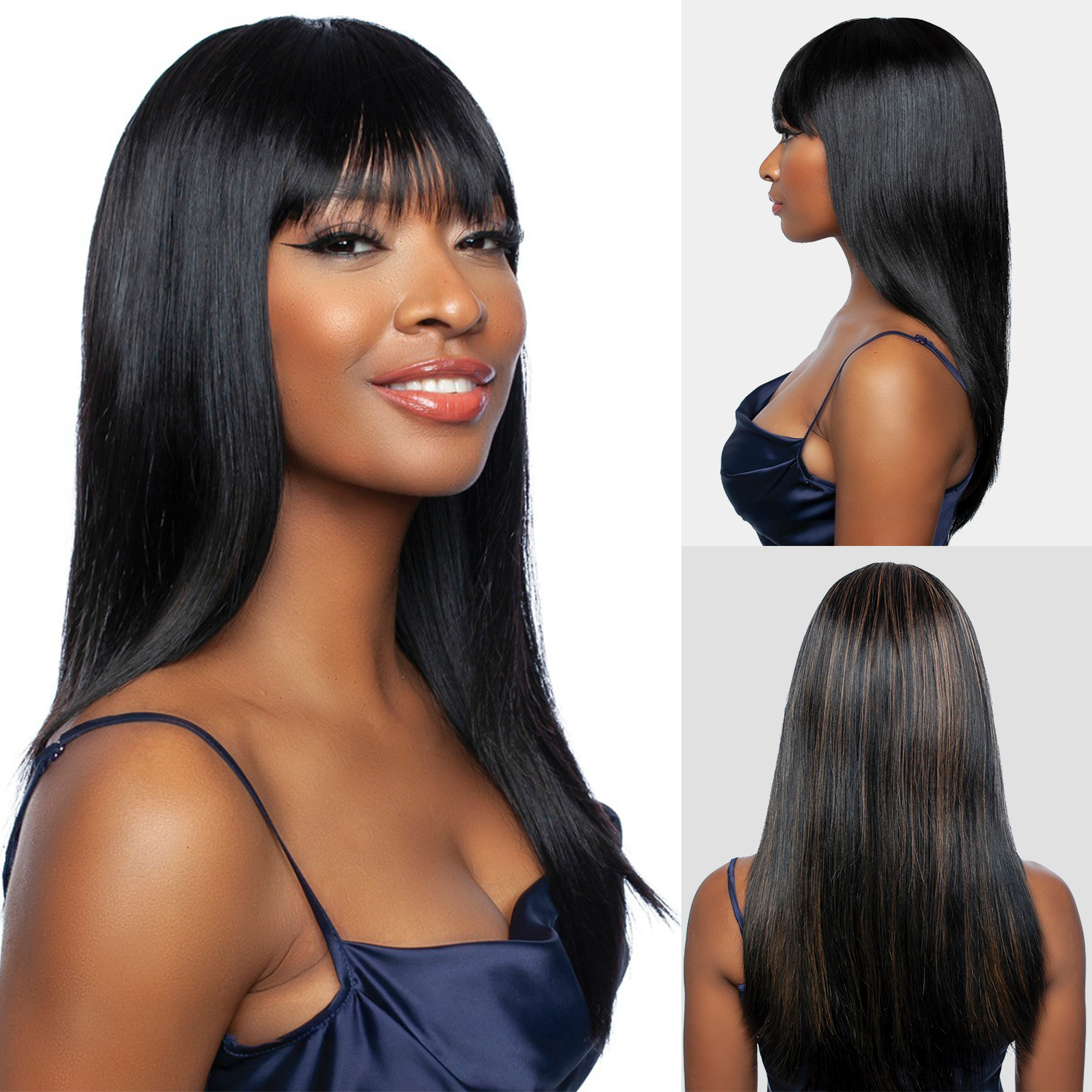 Mane Concept Unprocessed Human Hair Full Wig Trill TRM117 Straight Full Bang 22