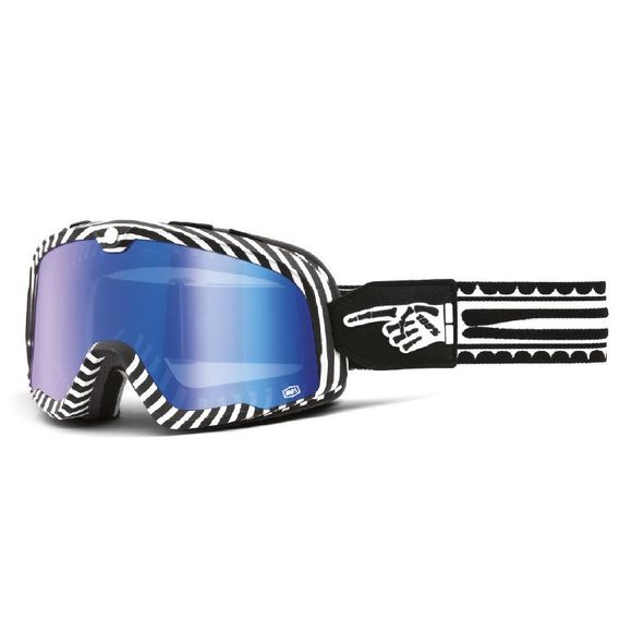 Motorcycle glasses 100% Barstow - Death Spray - Blue Iridium Screen - Black / WhiteRef: CE1022 / 50000-00002