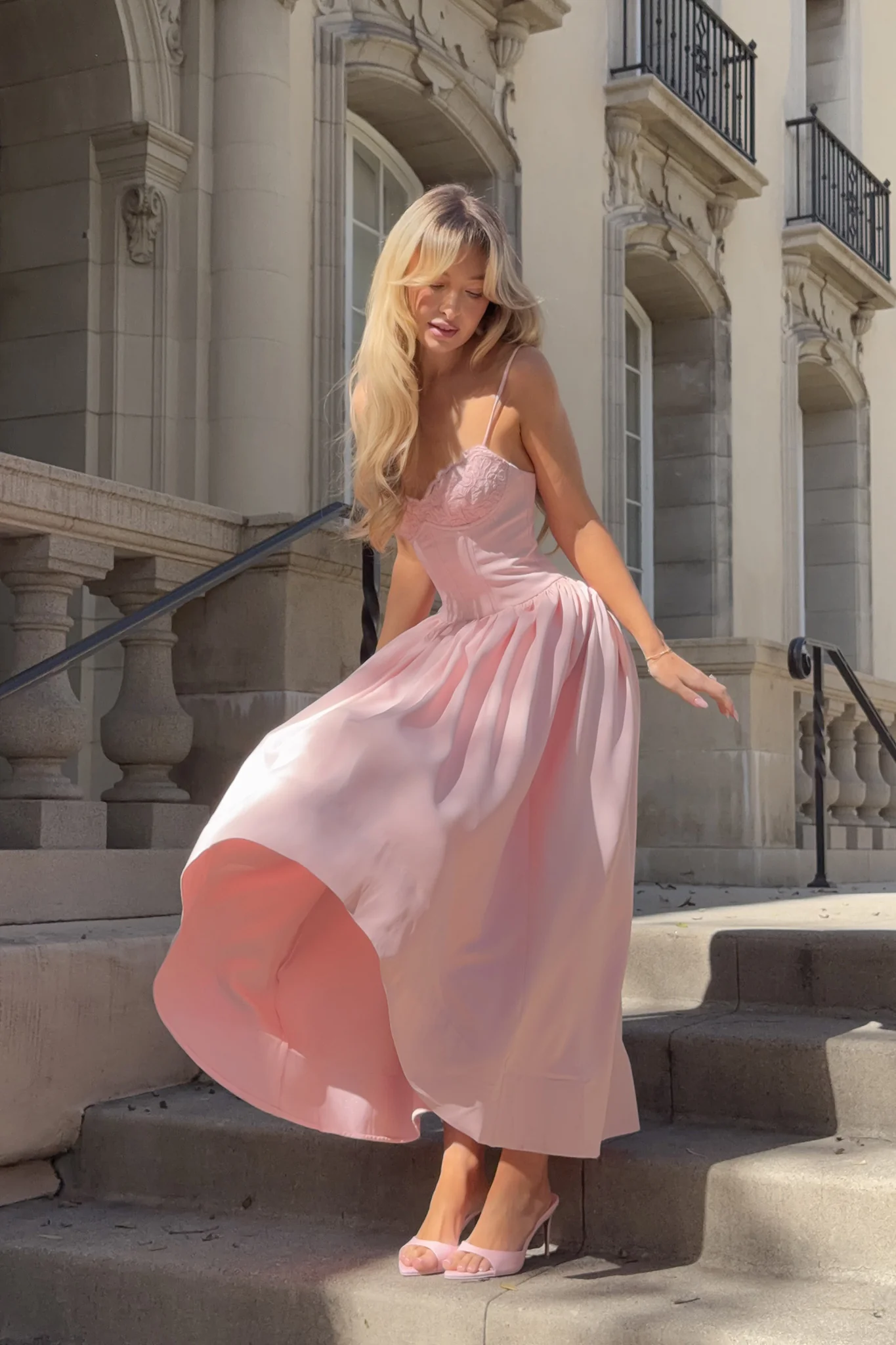 I'M Yours High-Low Hem Maxi Dress Pink