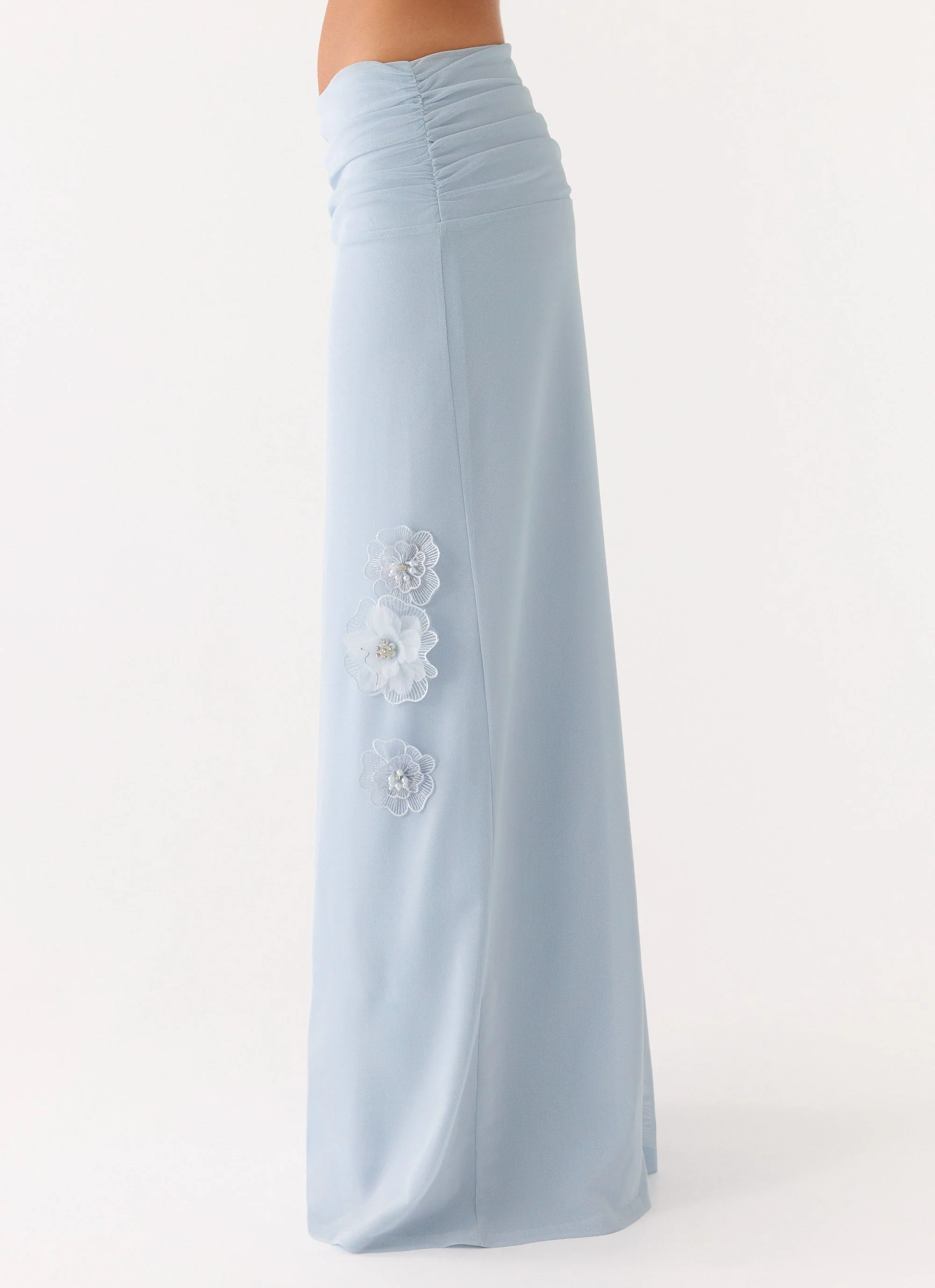 Fleur Power Maxi Skirt - Blue