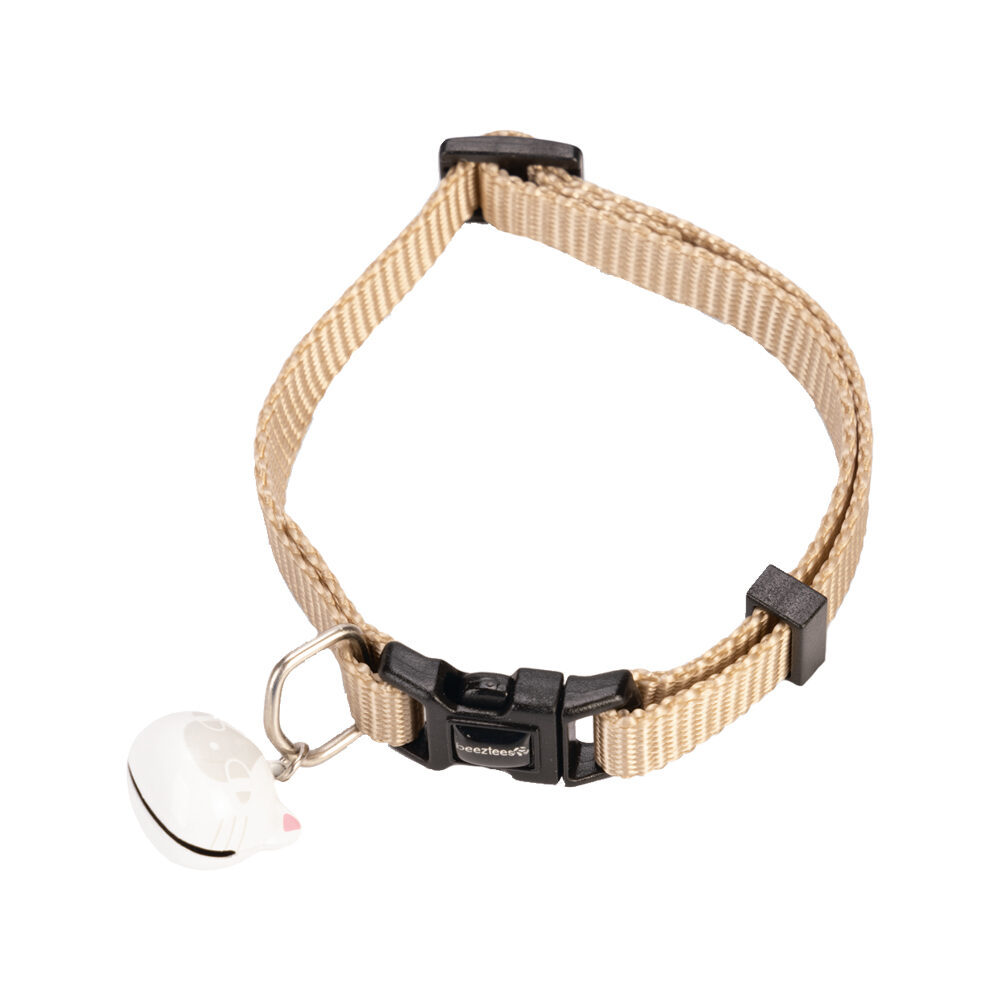 Beeztees Nylon Cat Collar Uni - Beige - 20-30 x 1 cm