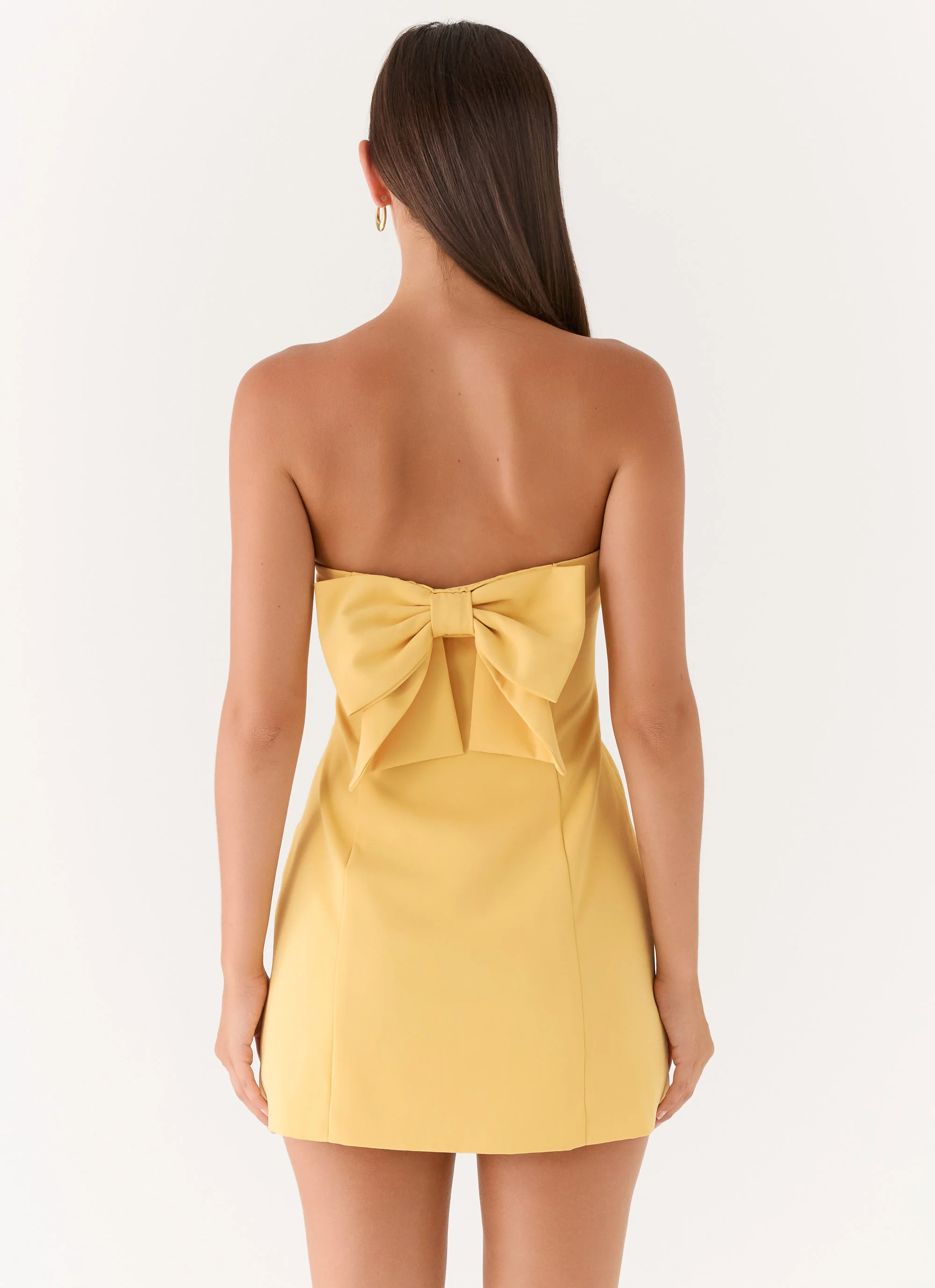 Honey Bow Mini Dress - Yellow