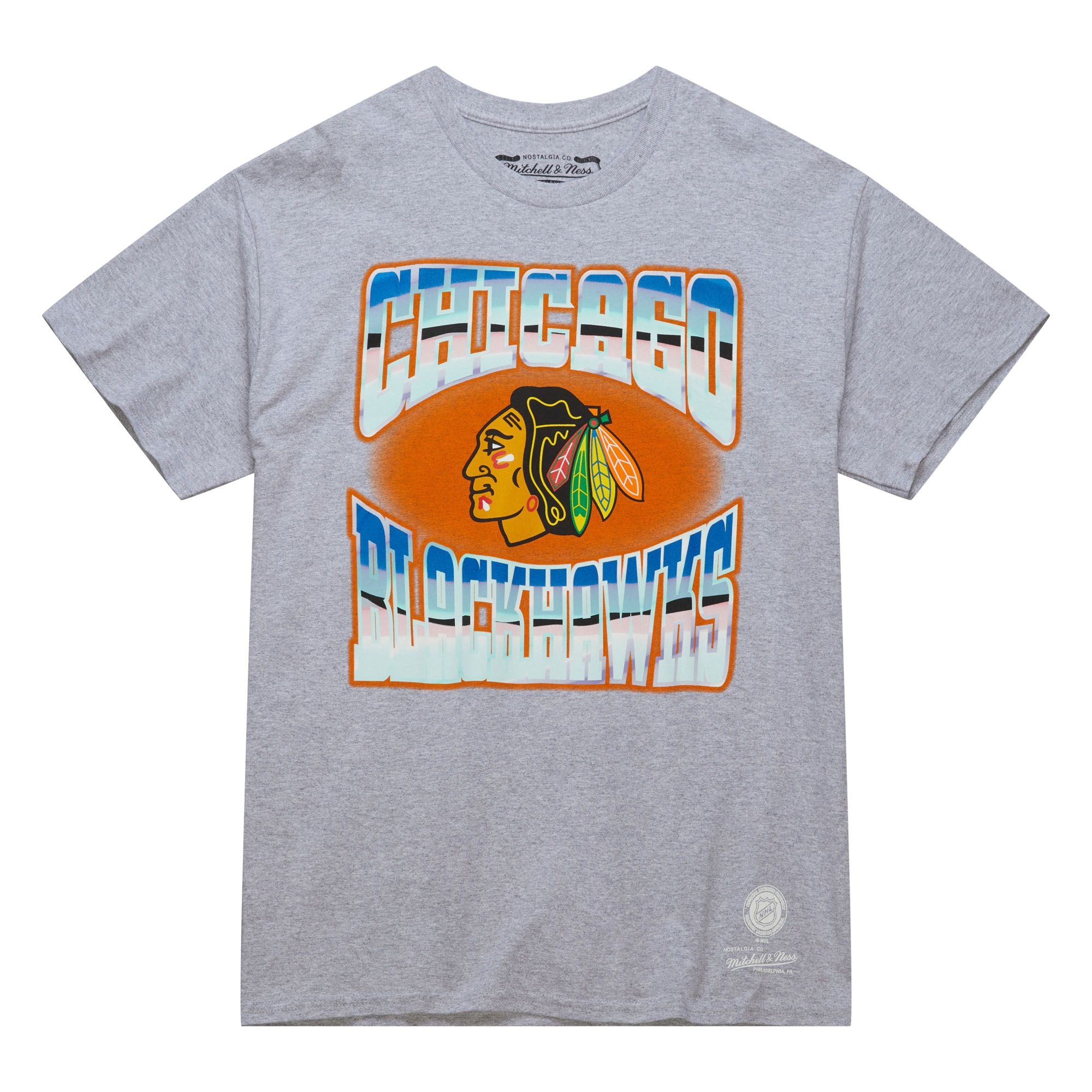 Chicago Blackhawks Stateside Pastel Mitchell & Ness NHL T-Shirt Gray