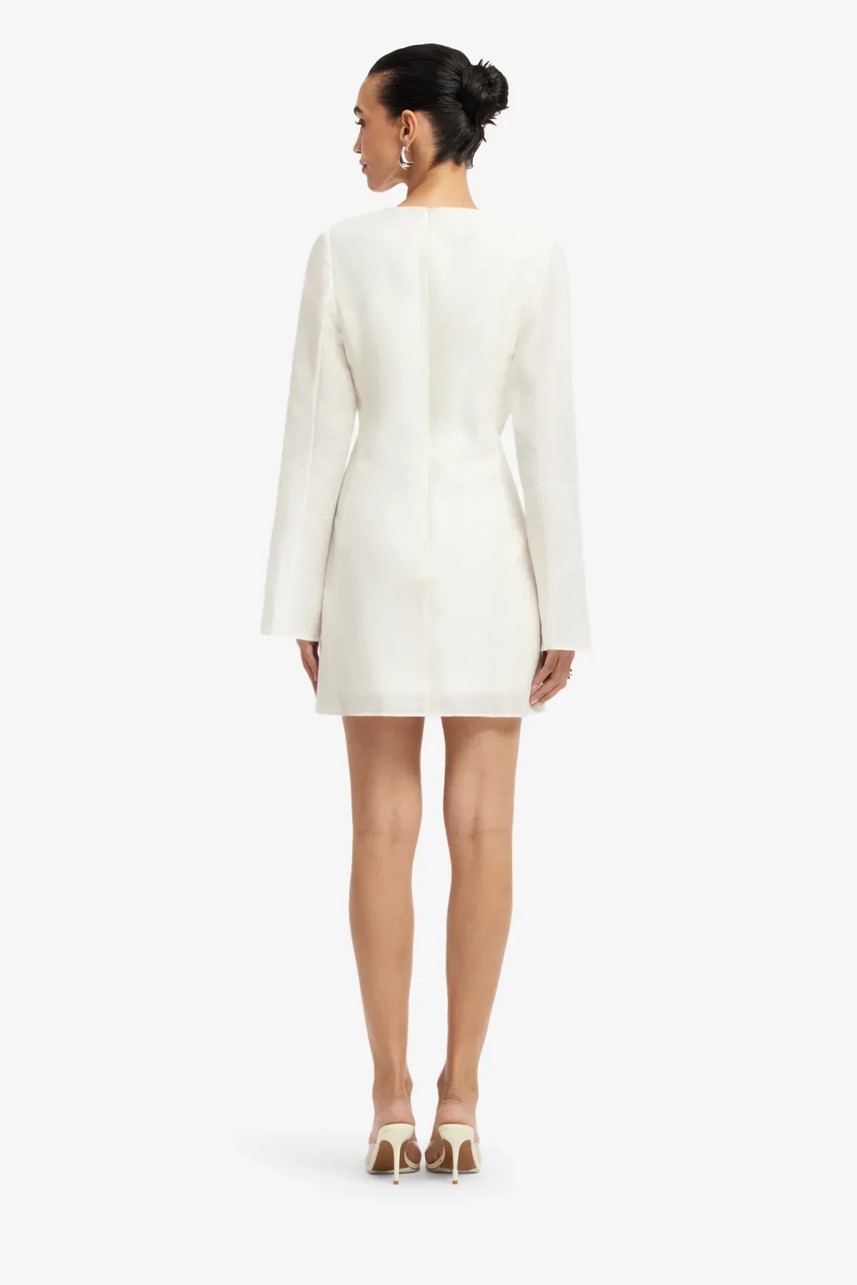 Suzanne Appliqué Bell Sleeve Mini Dress - Snow