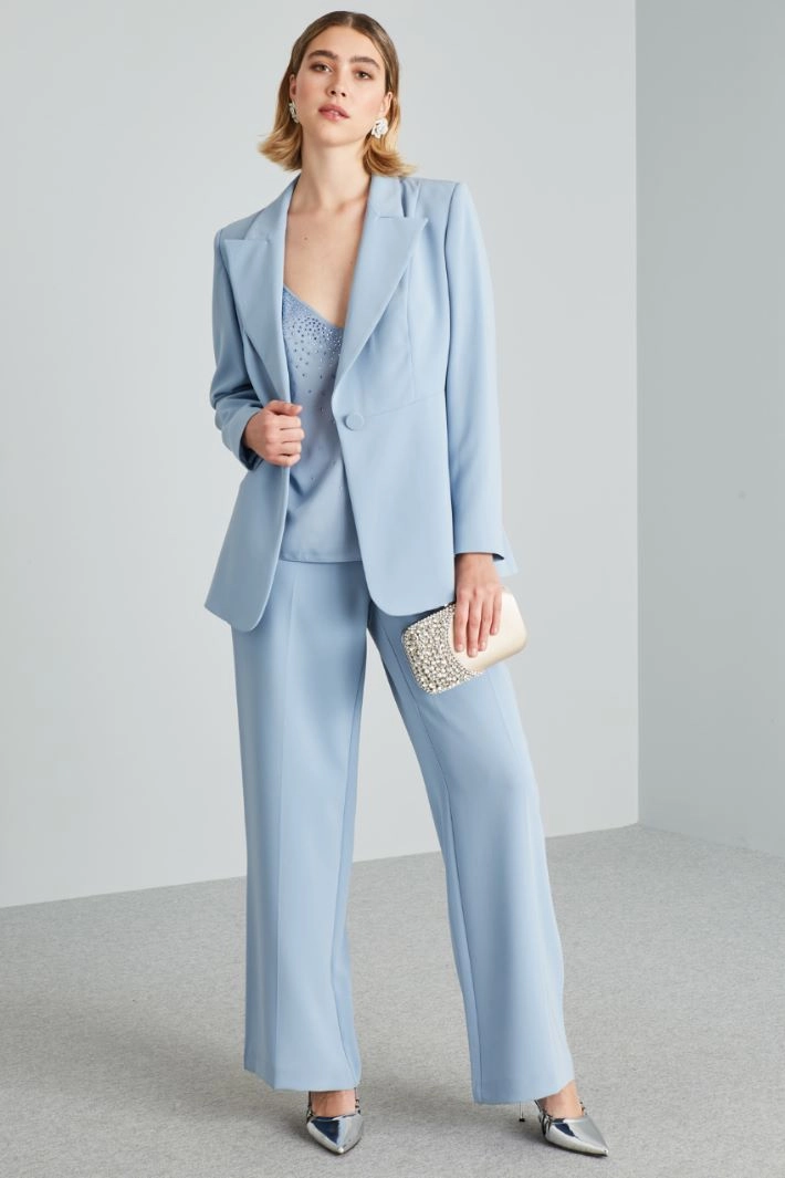 Slim fit cady blazer - PALE BLUE