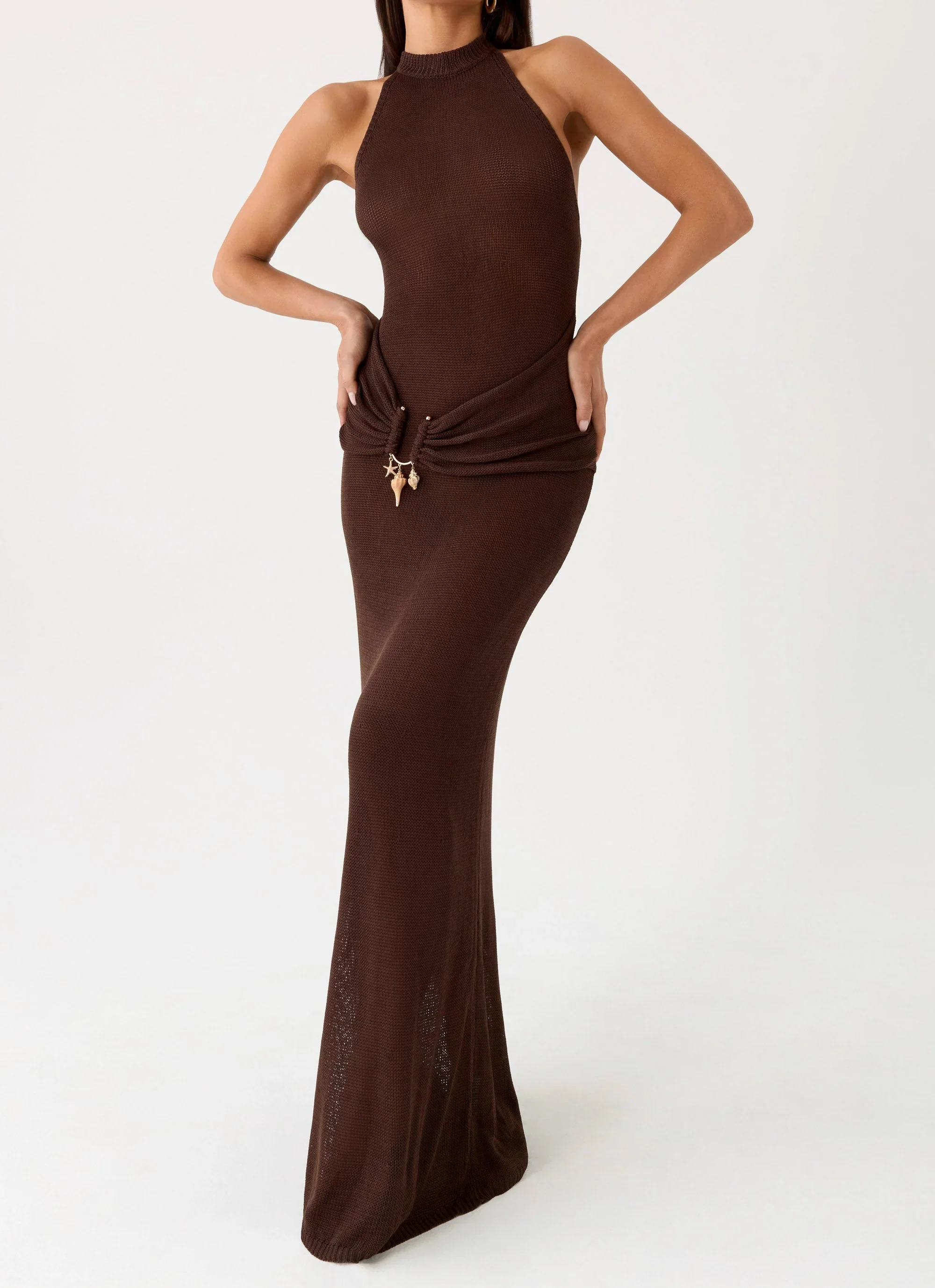 Saoirse Knit Maxi Dress - Chocolate